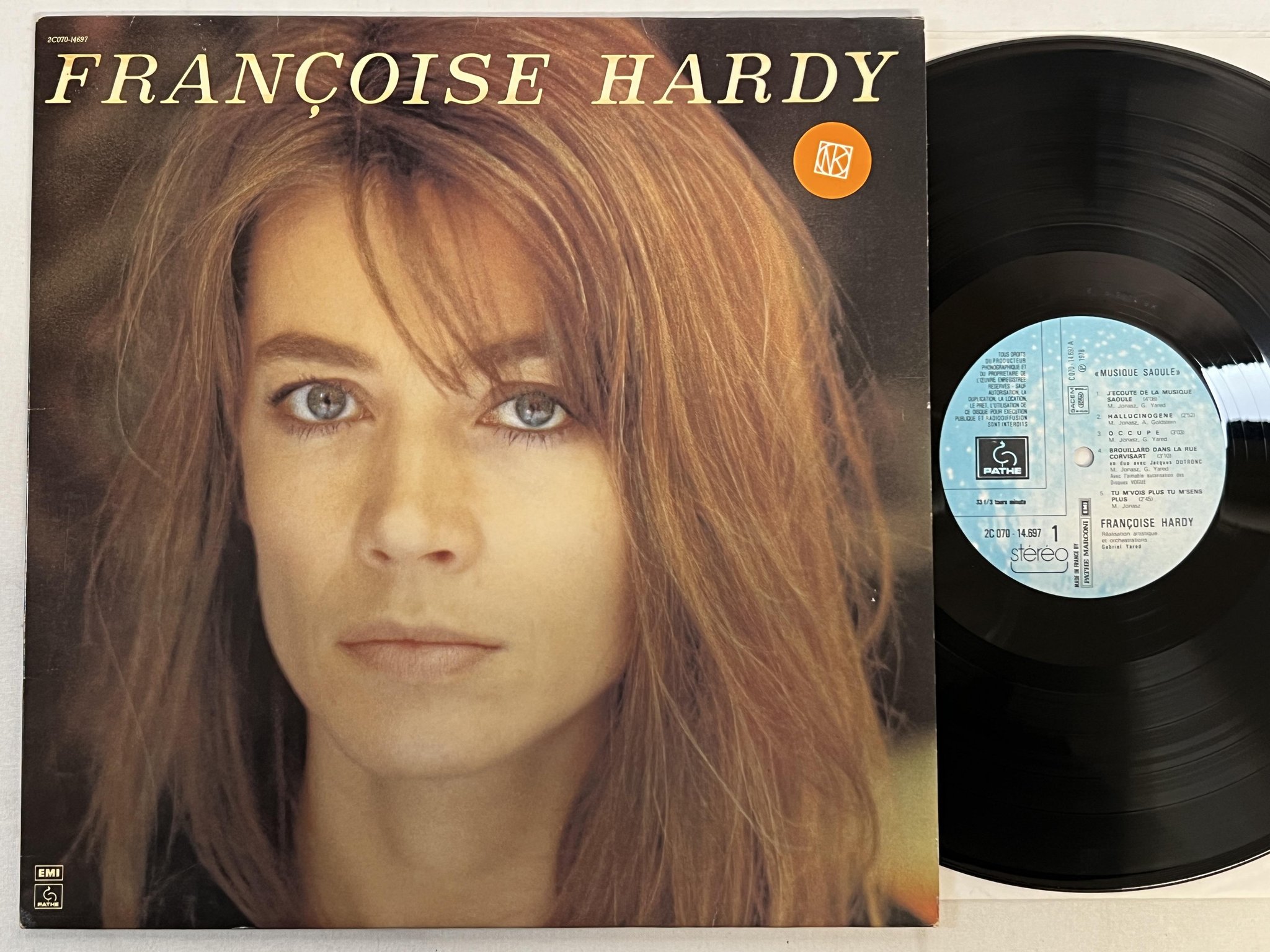 Omslagsbild för skivan FRANCOISE HARDY musique sadule LP -78 Fra PATHÉ 2C 070-14697