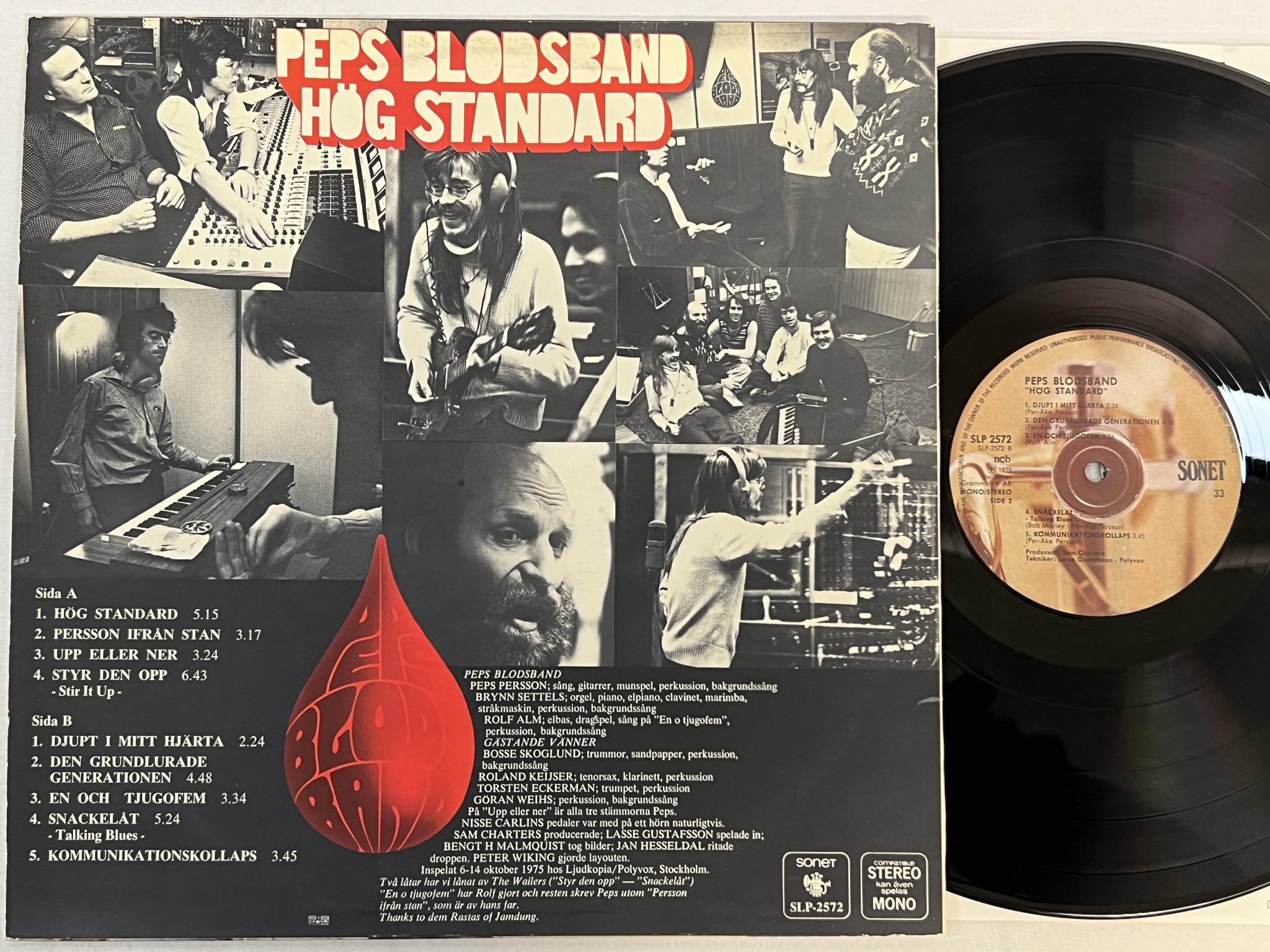 Omslagsbild för skivan PEPS BLODSBAND hög standard LP -75 Swe SONET SLP 2572
