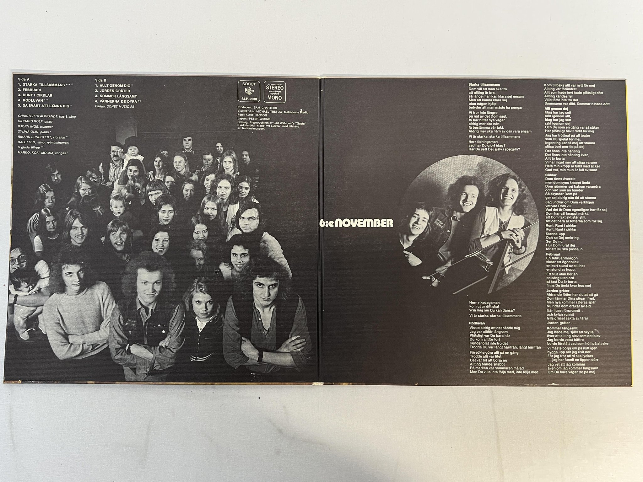 Omslagsbild för skivan NOVEMBER 6:e November LP -72 Swe SONET SLP-2530