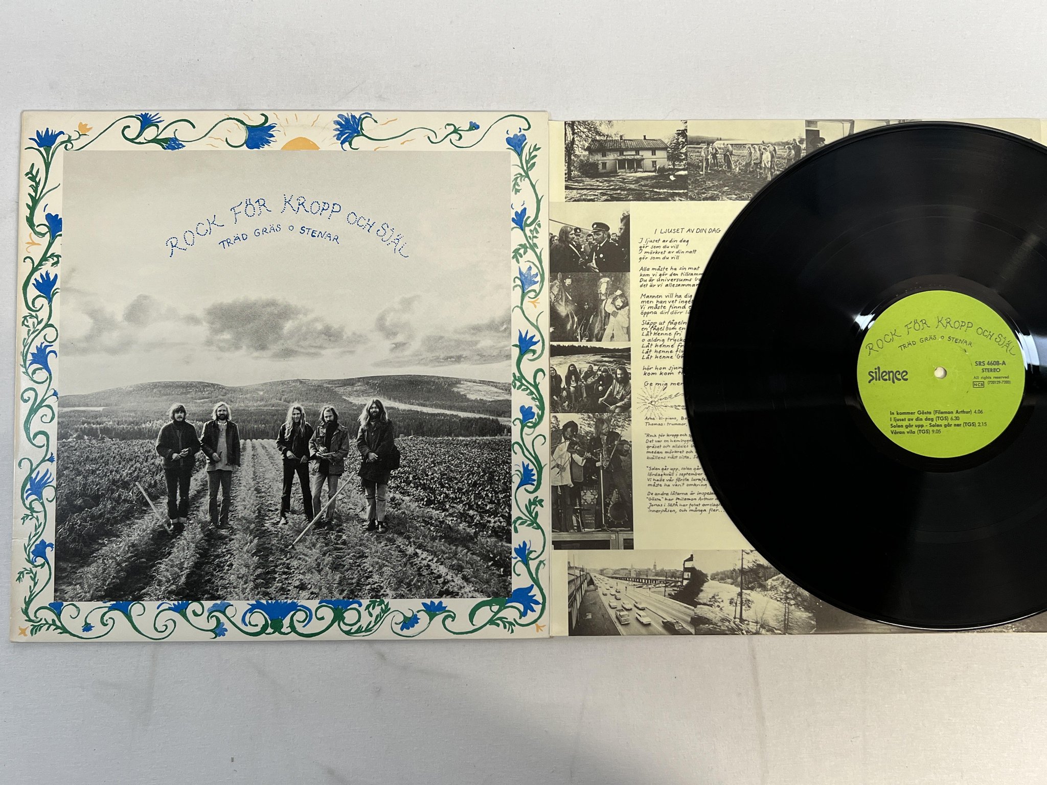 Omslagsbild för skivan TRÄD GRÄS O STENAR rock för kropp och själ LP -72 Swe SILENCE SRS 4608