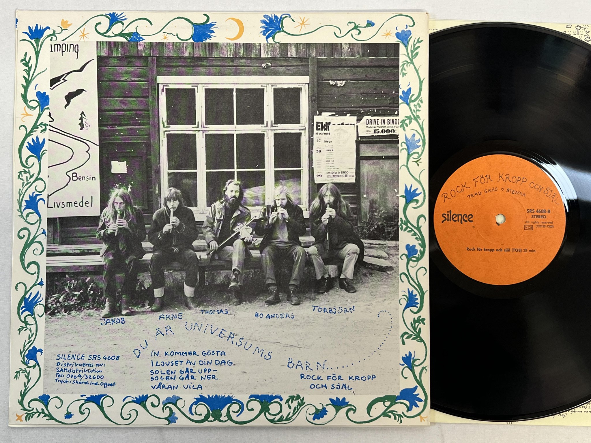 Omslagsbild för skivan TRÄD GRÄS O STENAR rock för kropp och själ LP -72 Swe SILENCE SRS 4608