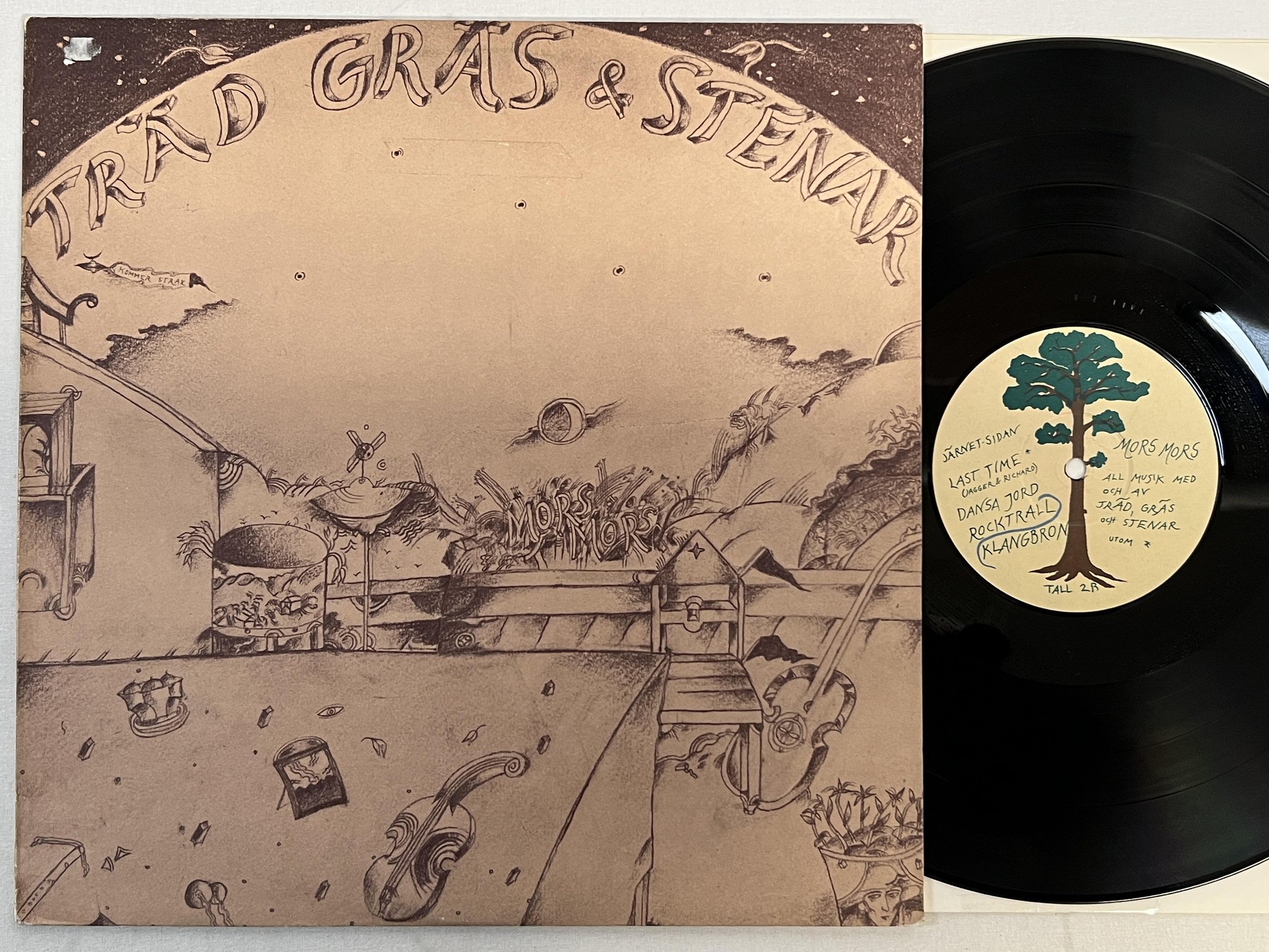 Omslagsbild för skivan TRÄD GRÄS O STENAR Mors Mors LP -73 Swe TALL Tall 2 ** rare psych **