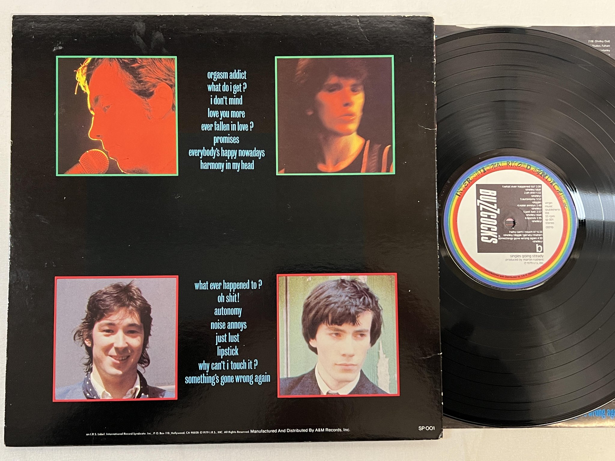 Omslagsbild för skivan BUZZCOCKS Singles Going Steady LP -79 US I.R.S. SP 001 punk rock !!
