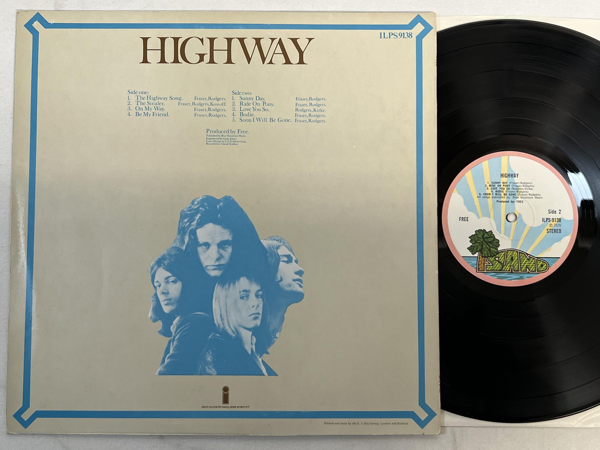 Omslagsbild för skivan FREE highway LP -70 UK ISLAND ILPS 9138
