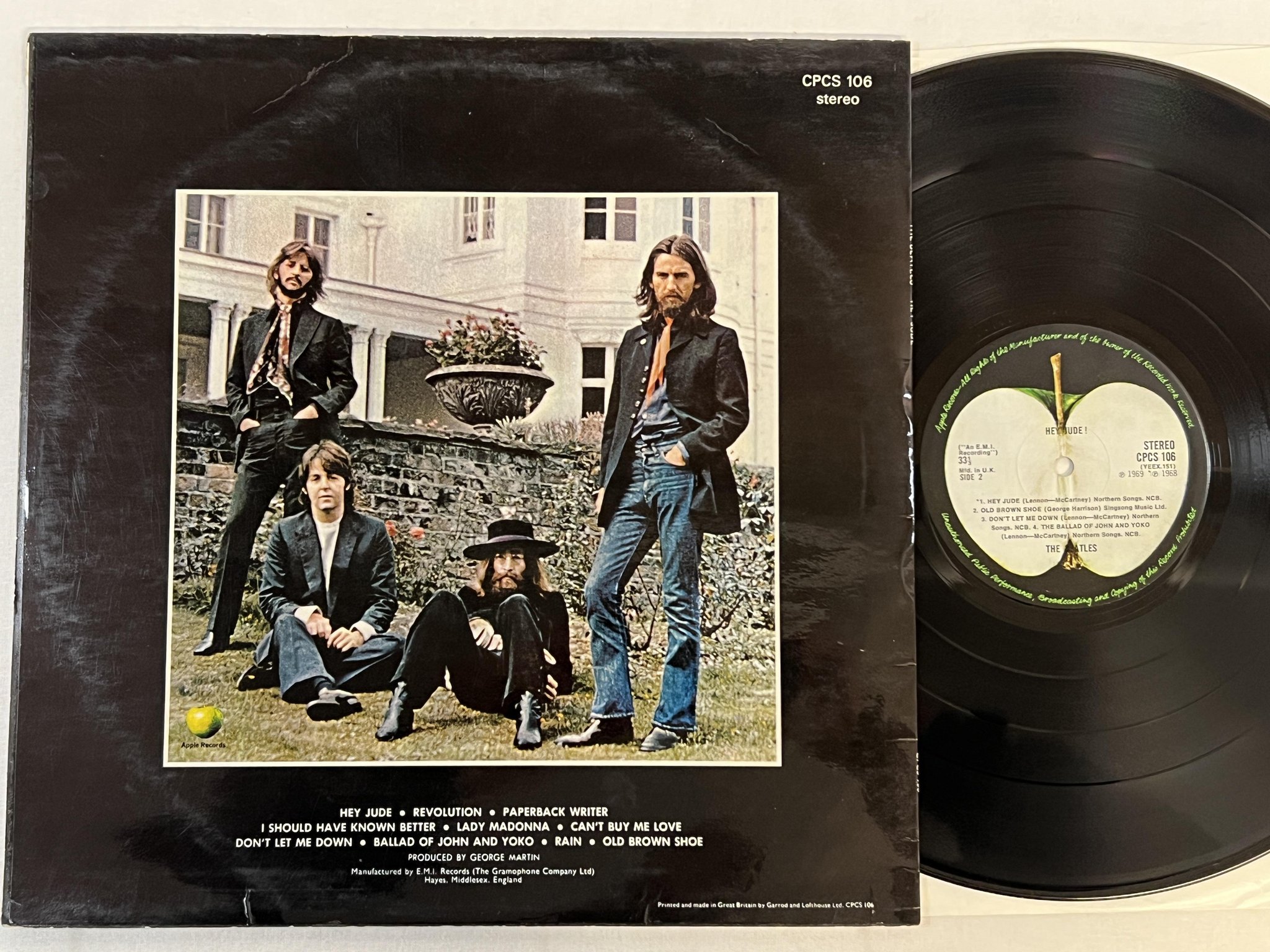 Omslagsbild för skivan THE BEATLES Hey Jude LP -70 UK APPLE CPCS 106 export MISPRINT
