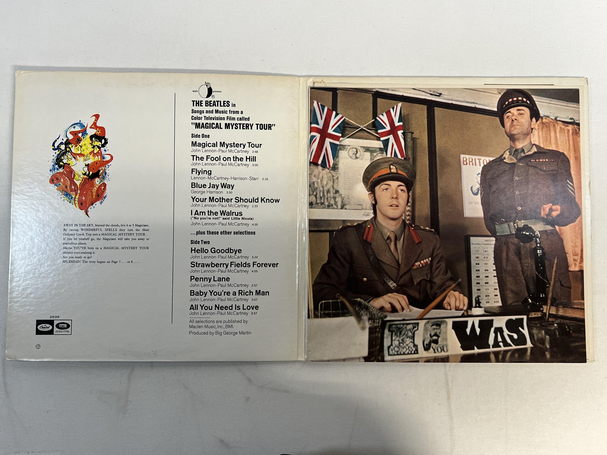 Omslagsbild för skivan THE BEATLES magical mystery tour LP -68 Scranton press CAPITOL SMAL 2835