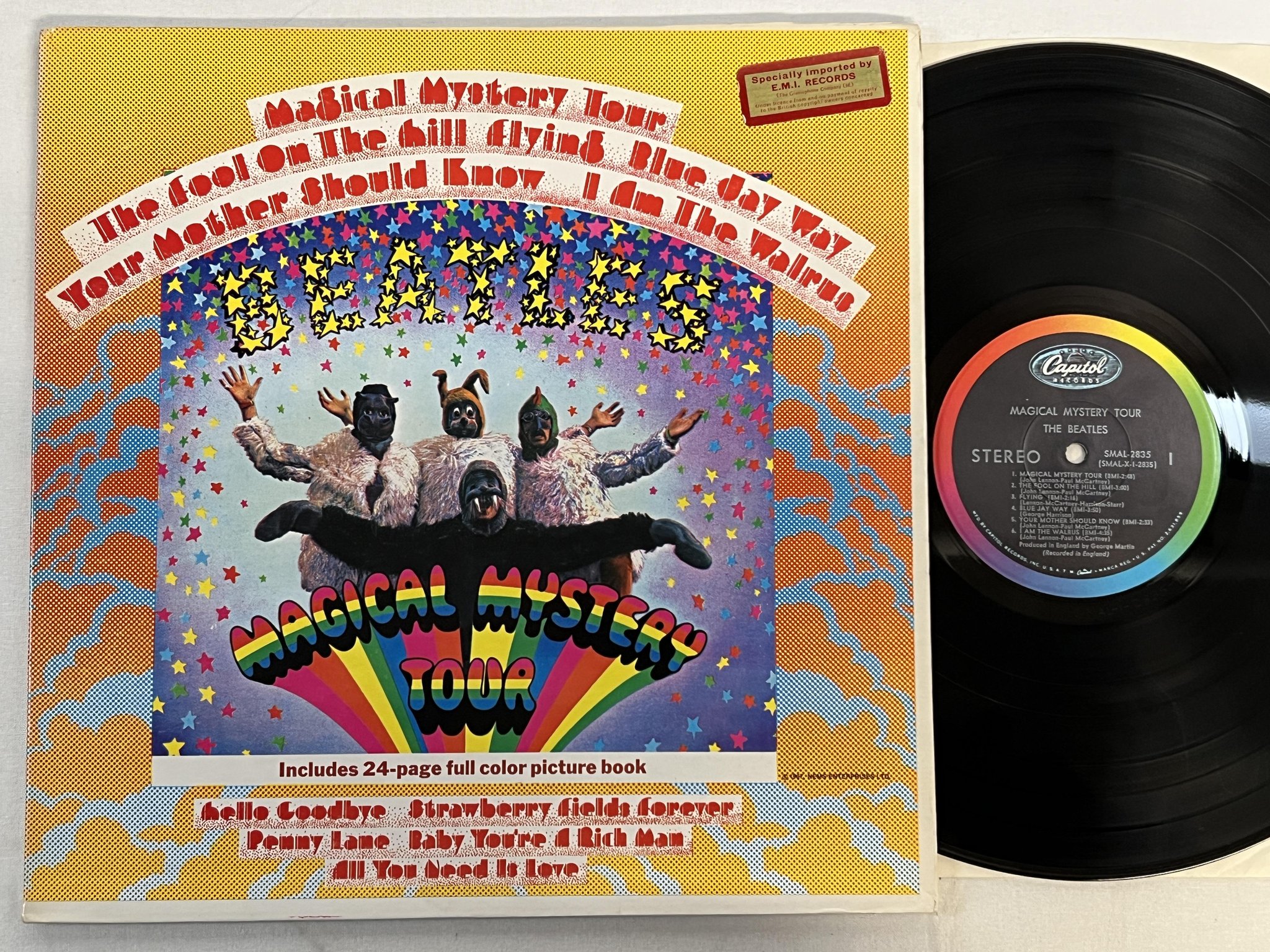 Omslagsbild för skivan THE BEATLES magical mystery tour LP -68 Scranton press CAPITOL SMAL 2835