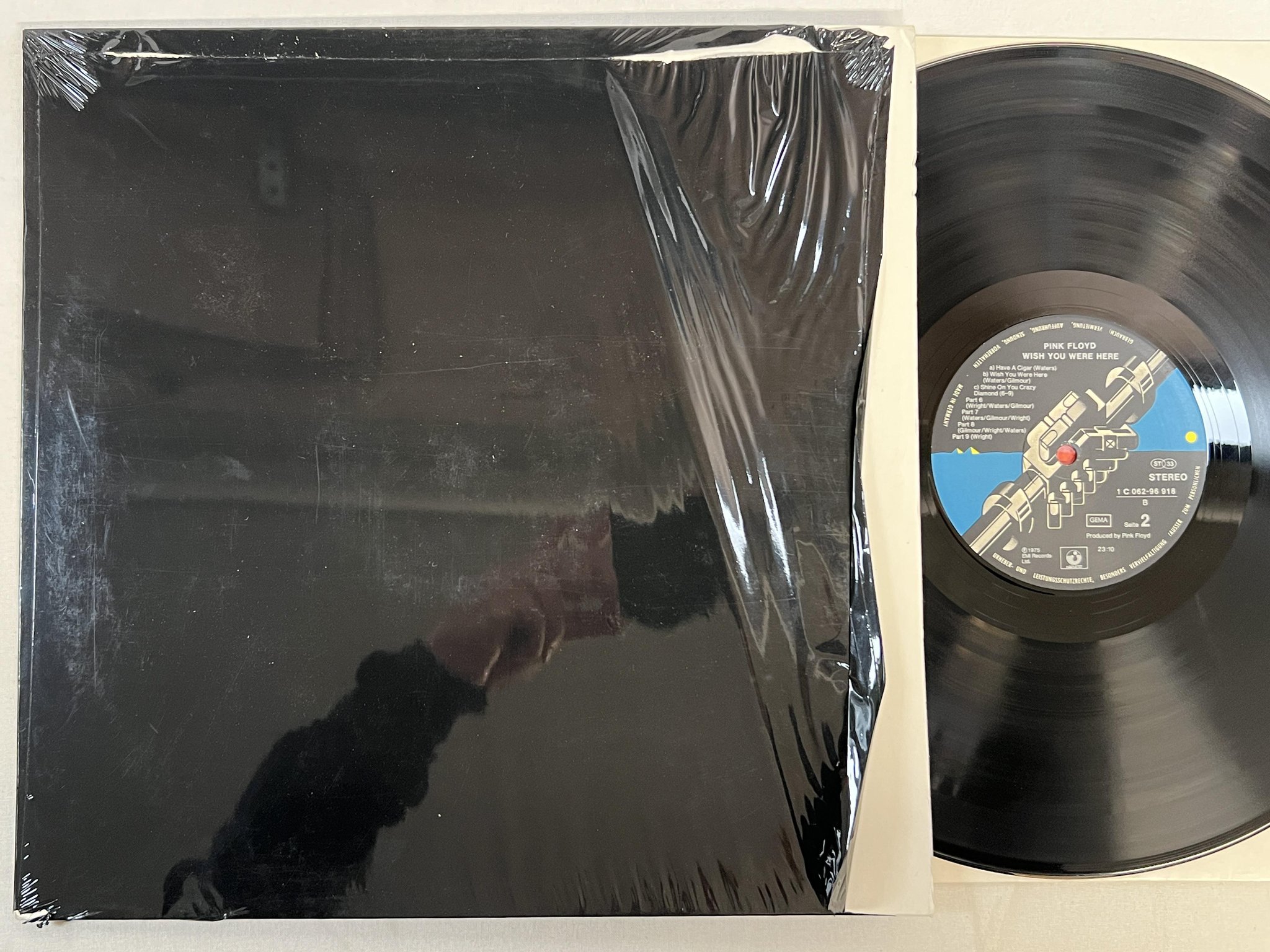 Omslagsbild för skivan PINK FLOYD wish you were here LP -75 Ger HARVEST 1c 062-96918
