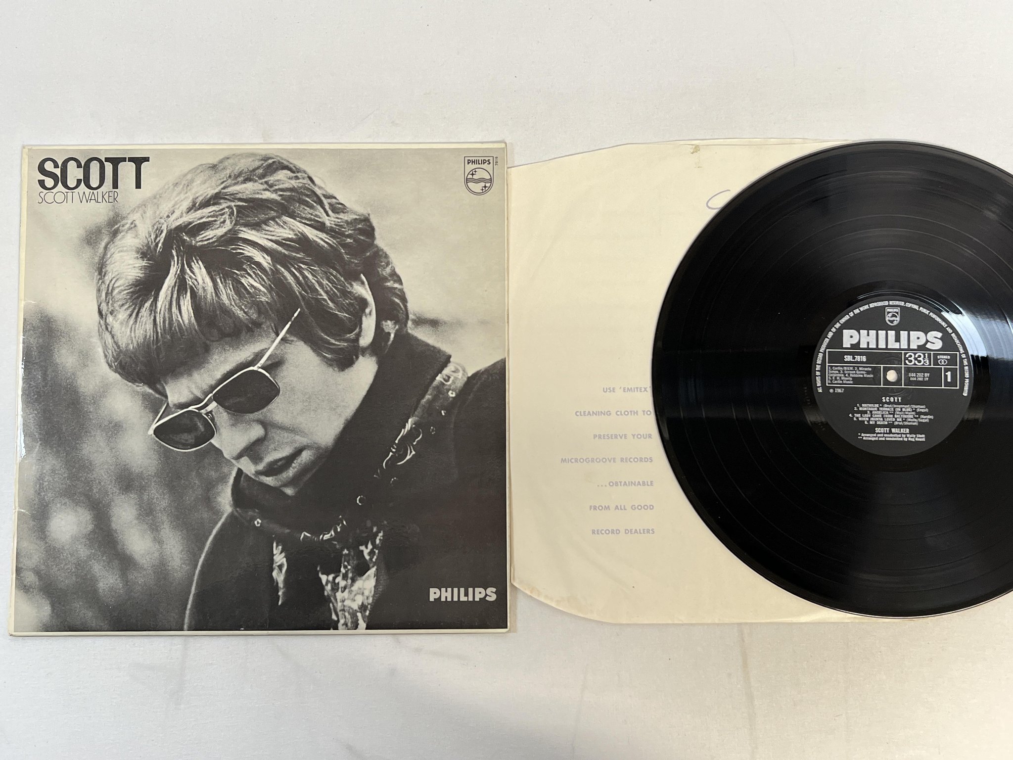 Omslagsbild för skivan SCOTT WALKER Scott LP -67 UK PHILIPS SBL 7816