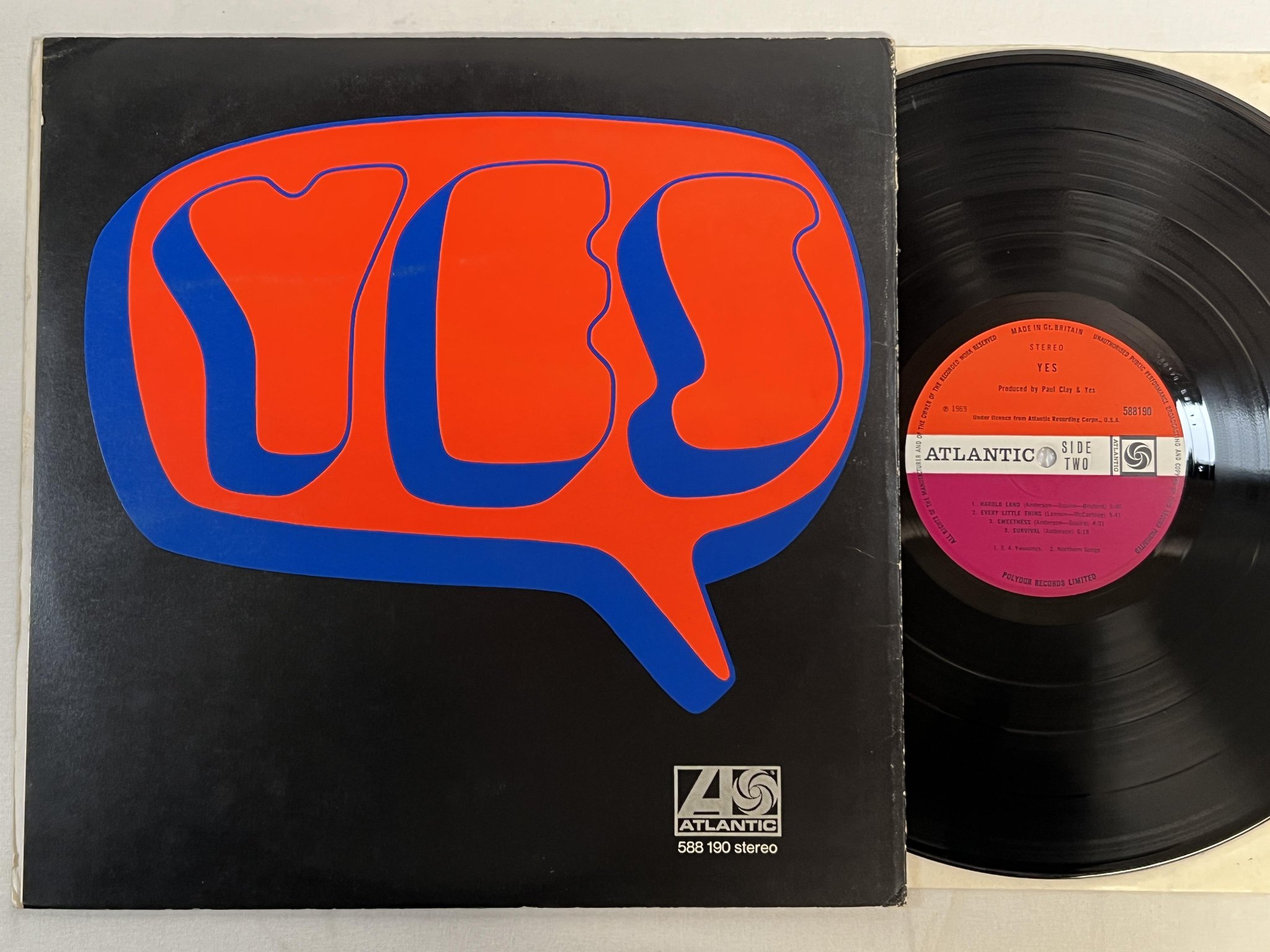 Omslagsbild för skivan YES s/t LP -69 UK ATLANTIC 588190 ** debut album **