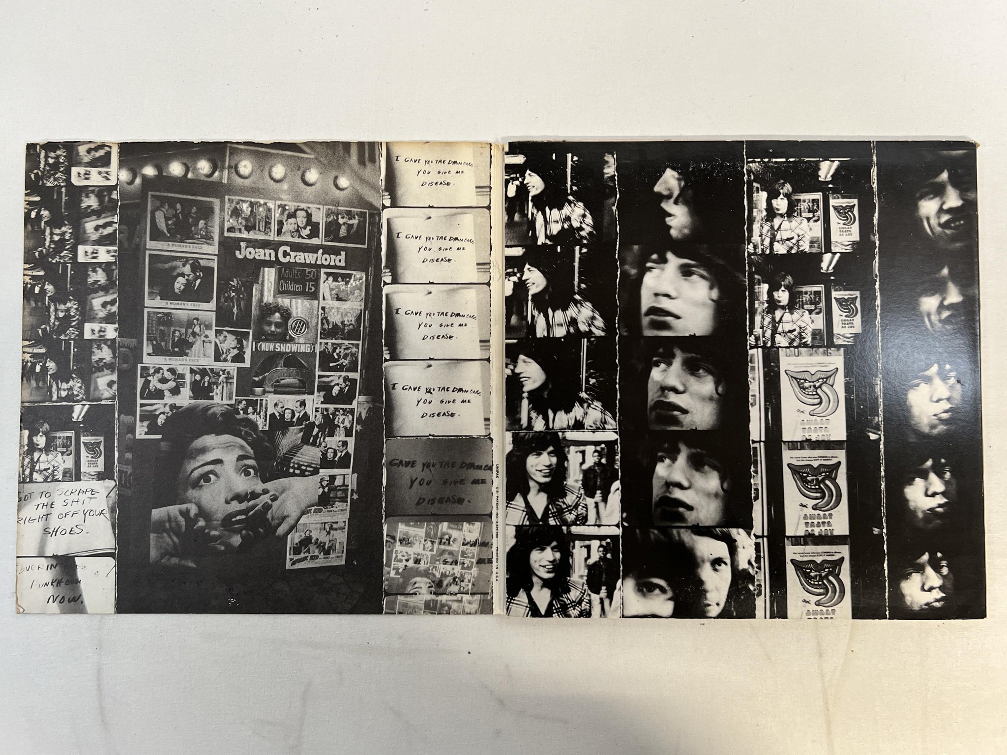 Omslagsbild för skivan THE ROLLING STONES Exile On Main St 2xLP -72 US PR COC 2-2900 w/ 12 postcards