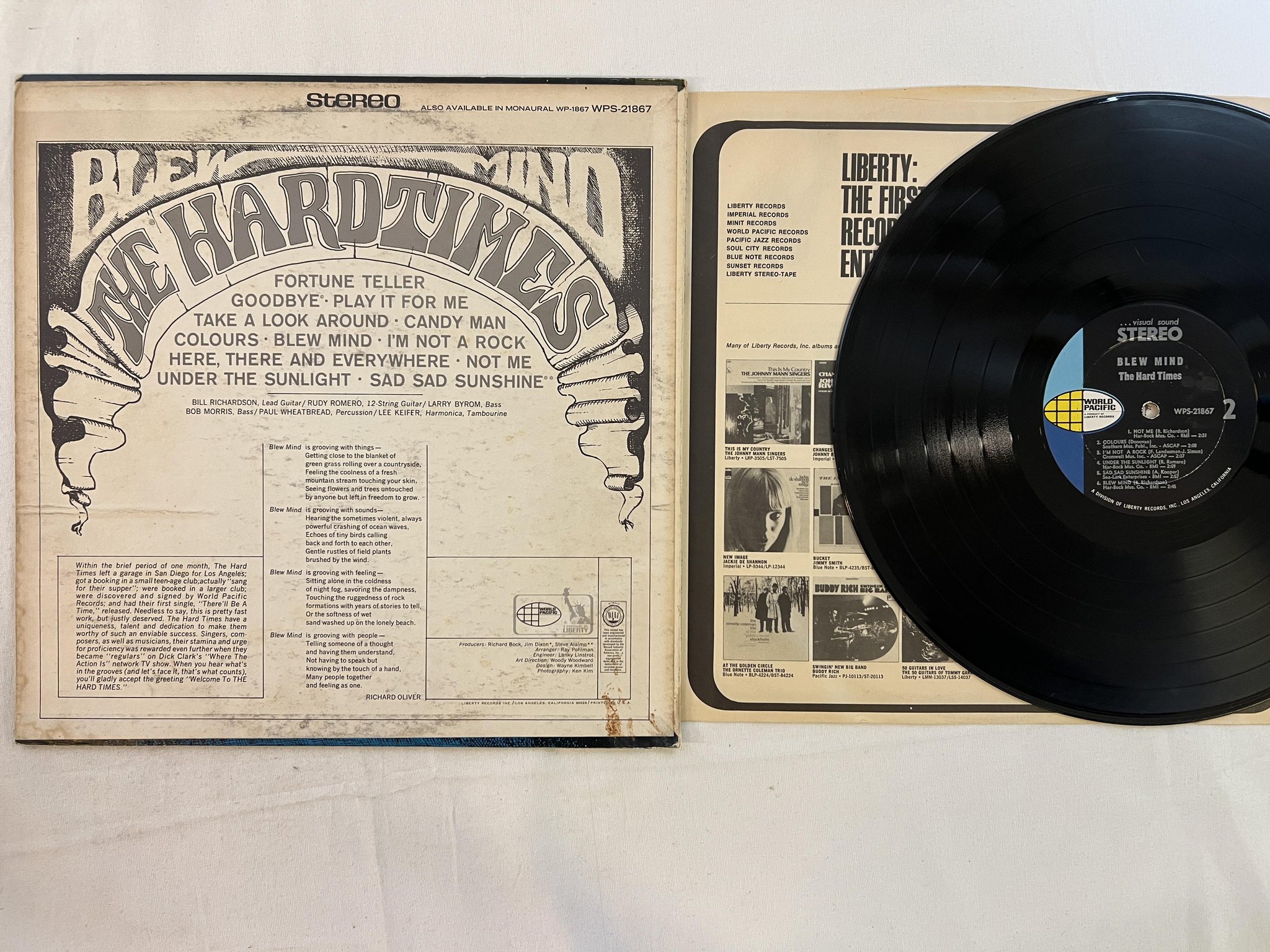 Omslagsbild för skivan THE HARD TIMES blew mind LP -67 US WORLD PACIFIC WPS-21867 psych folk