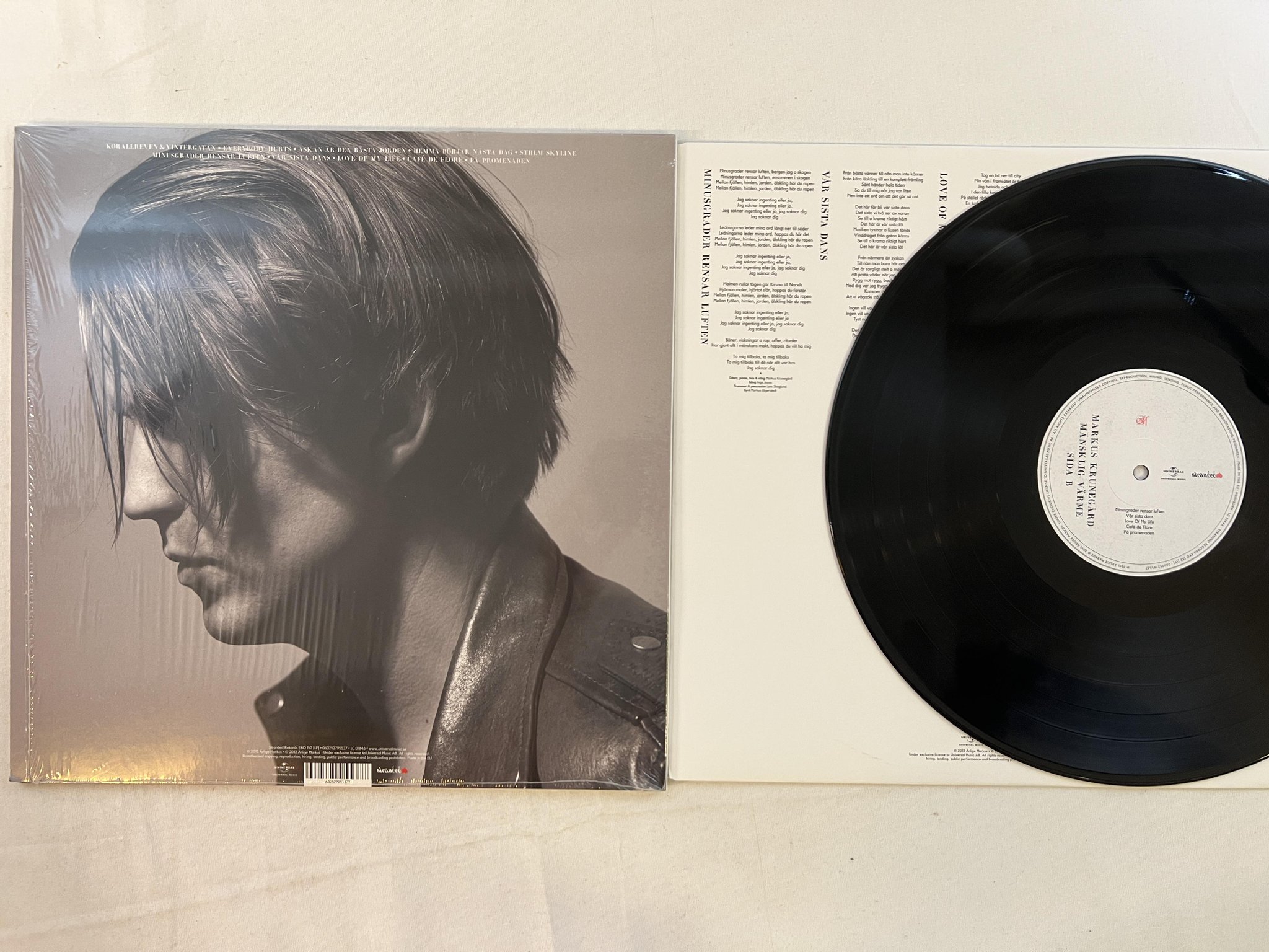 Omslagsbild för skivan MARKUS KRUNEGÅRD Mänsklig Värme LP 2012 Swe STRANDED 060252795537