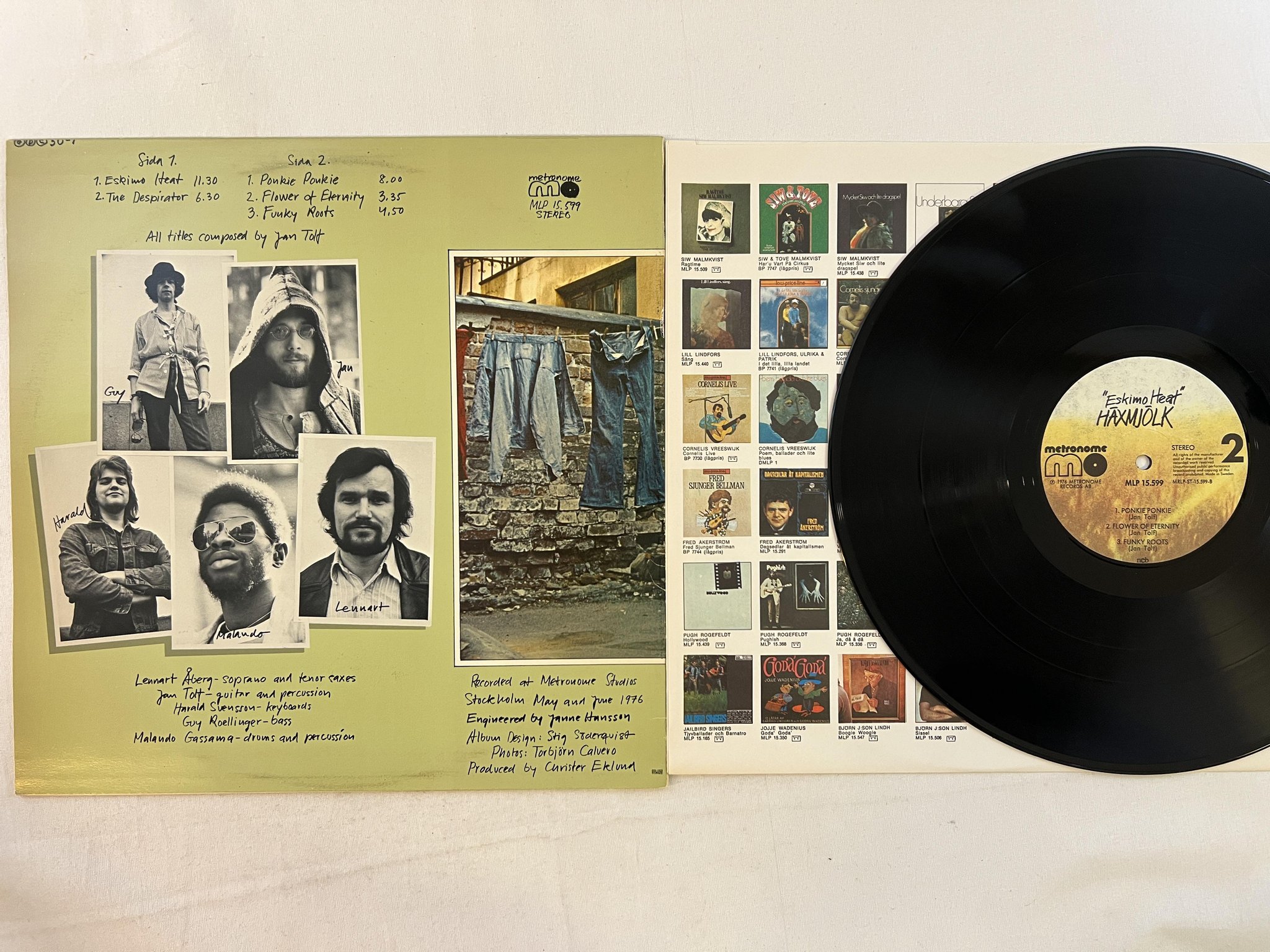Omslagsbild för skivan HÄXMJÖLK eskimo heat LP -76 Swe METRONOME MLP 15599 Funky jazz!!