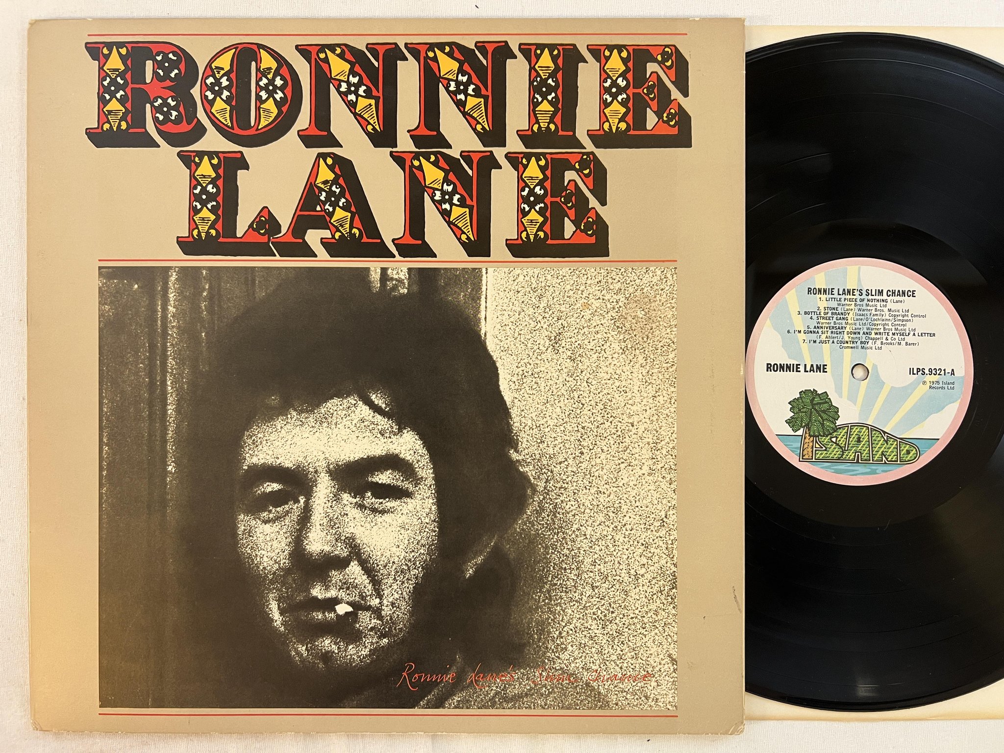 Omslagsbild för skivan RONNIE LANE'S slim chance LP -75 UK ISLAND ILPS 9321