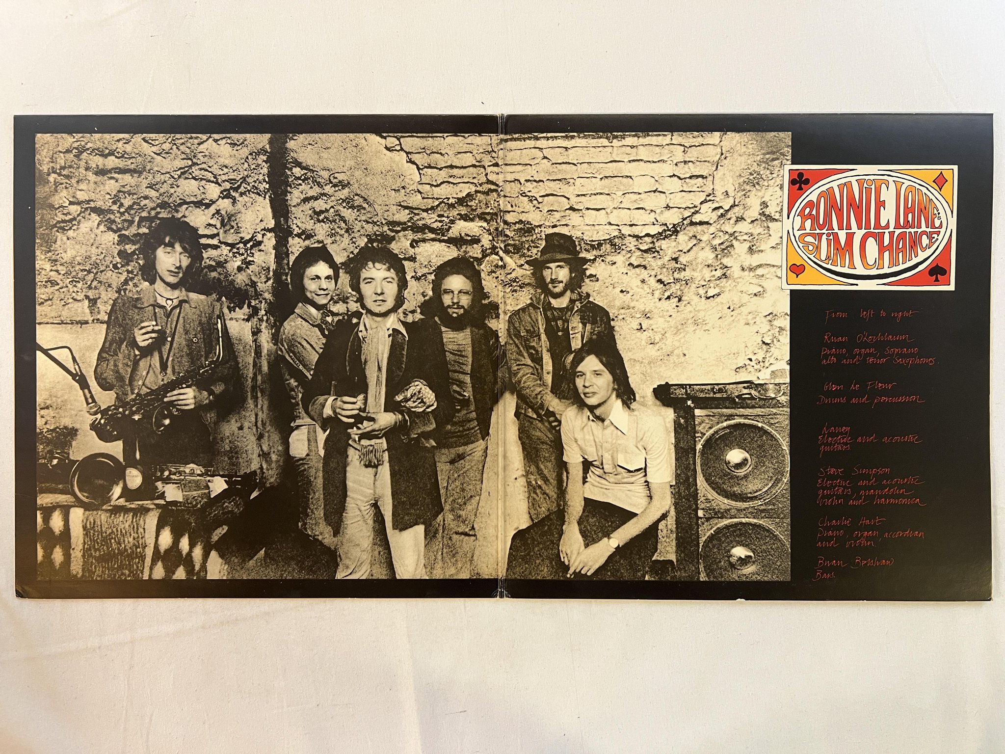 Omslagsbild för skivan RONNIE LANE'S slim chance LP -75 UK ISLAND ILPS 9321