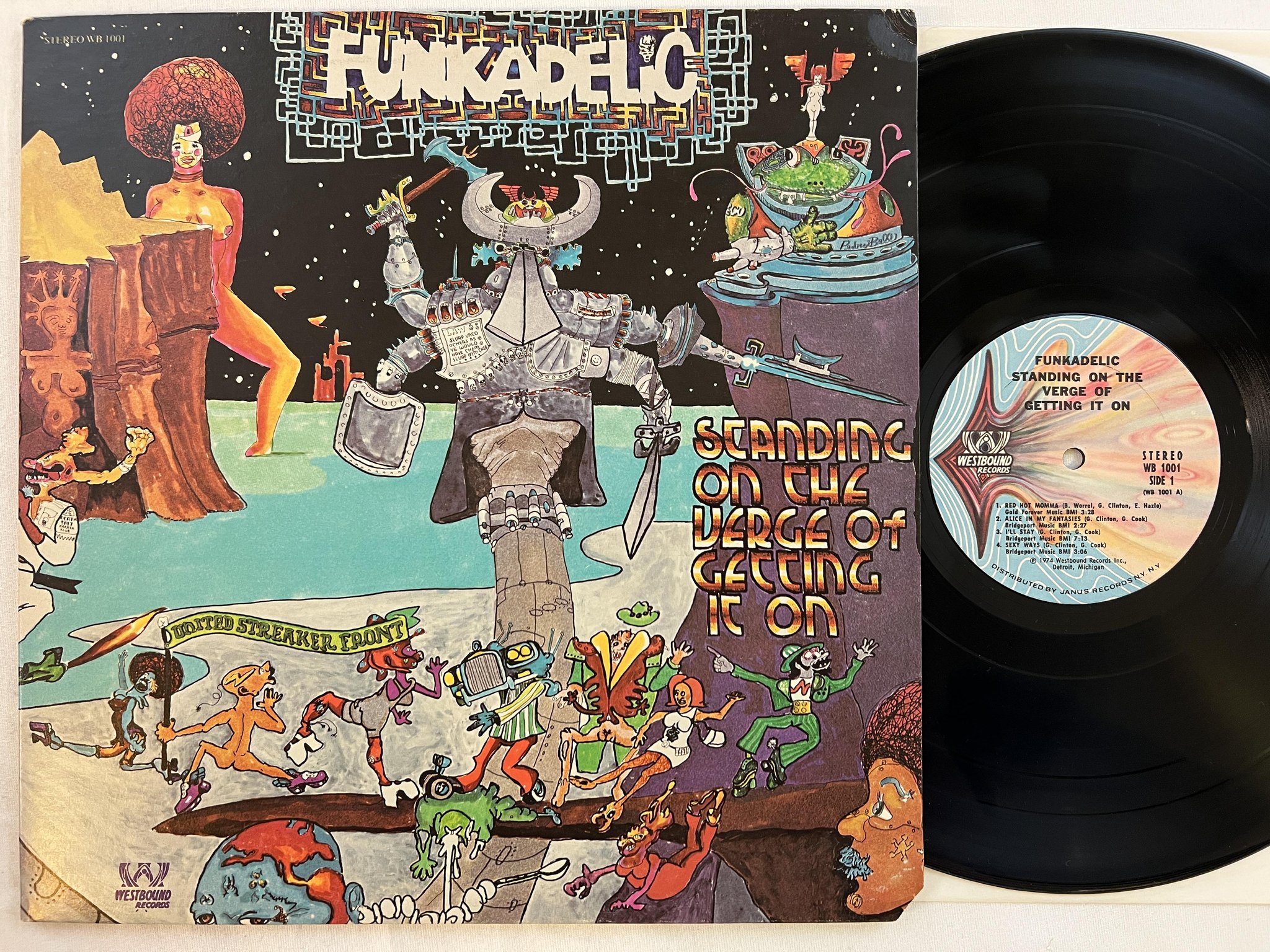 Omslagsbild för skivan FUNKADELIC standing on the verge of gettin it on LP -74 US WESTBOUND WB 1001