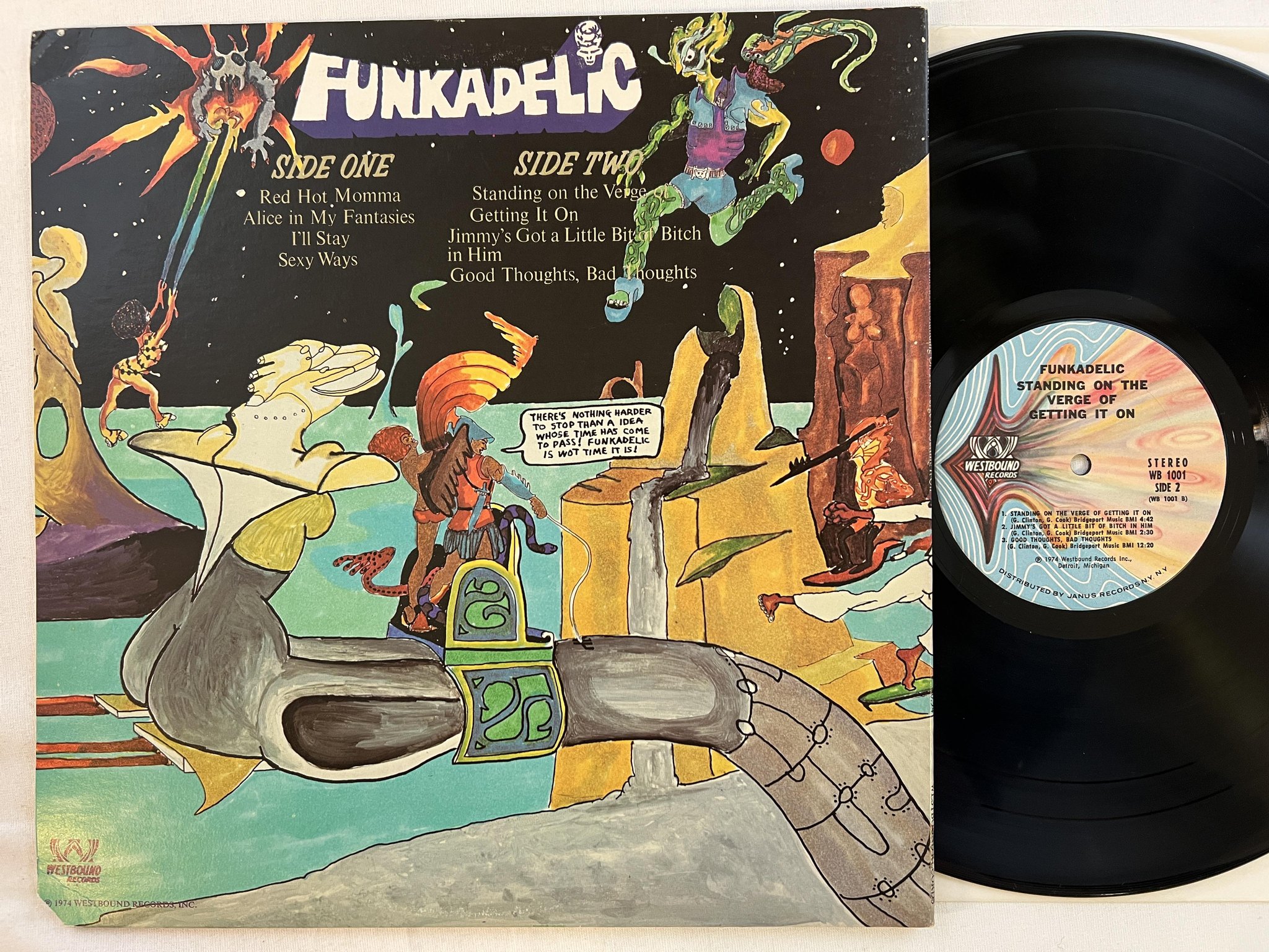 Omslagsbild för skivan FUNKADELIC standing on the verge of gettin it on LP -74 US WESTBOUND WB 1001