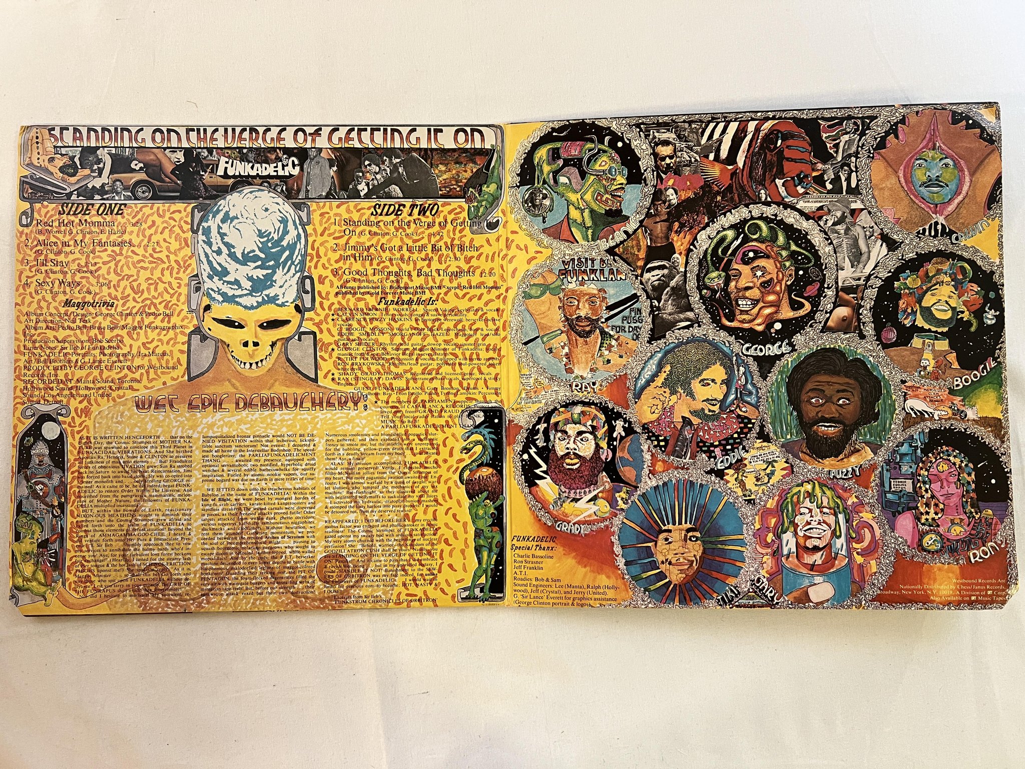 Omslagsbild för skivan FUNKADELIC standing on the verge of gettin it on LP -74 US WESTBOUND WB 1001