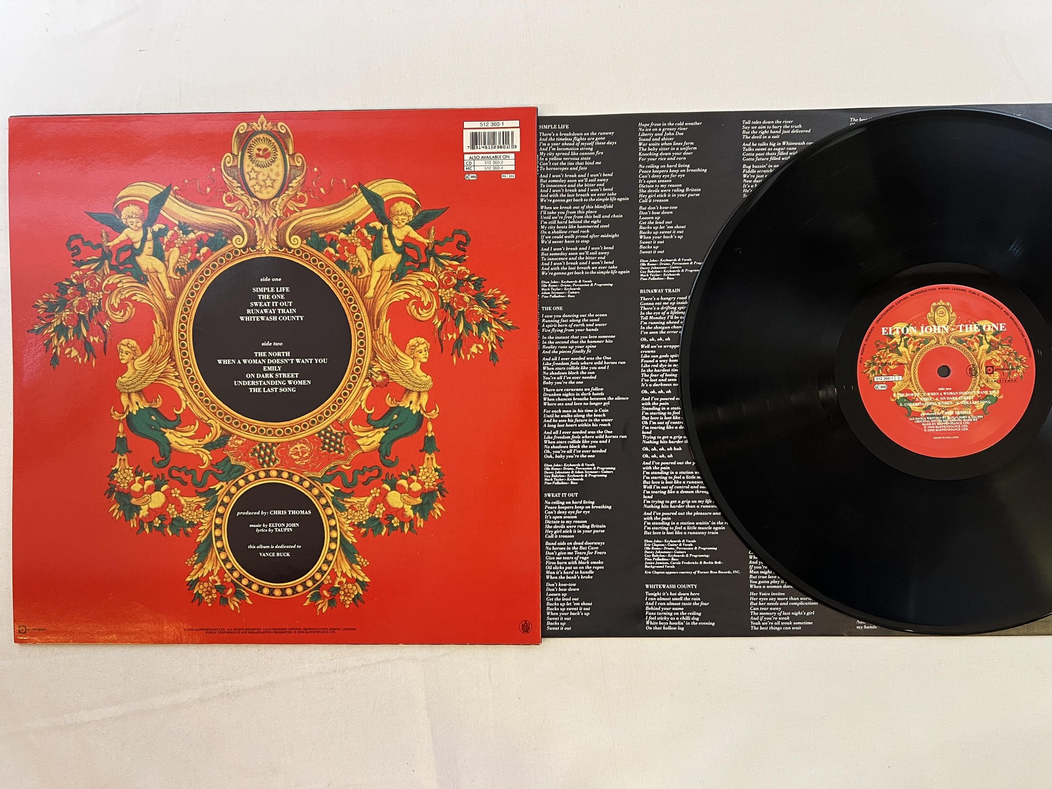 Omslagsbild för skivan ELTON JOHN the one LP -92 PHONOGRAM 512 360-1