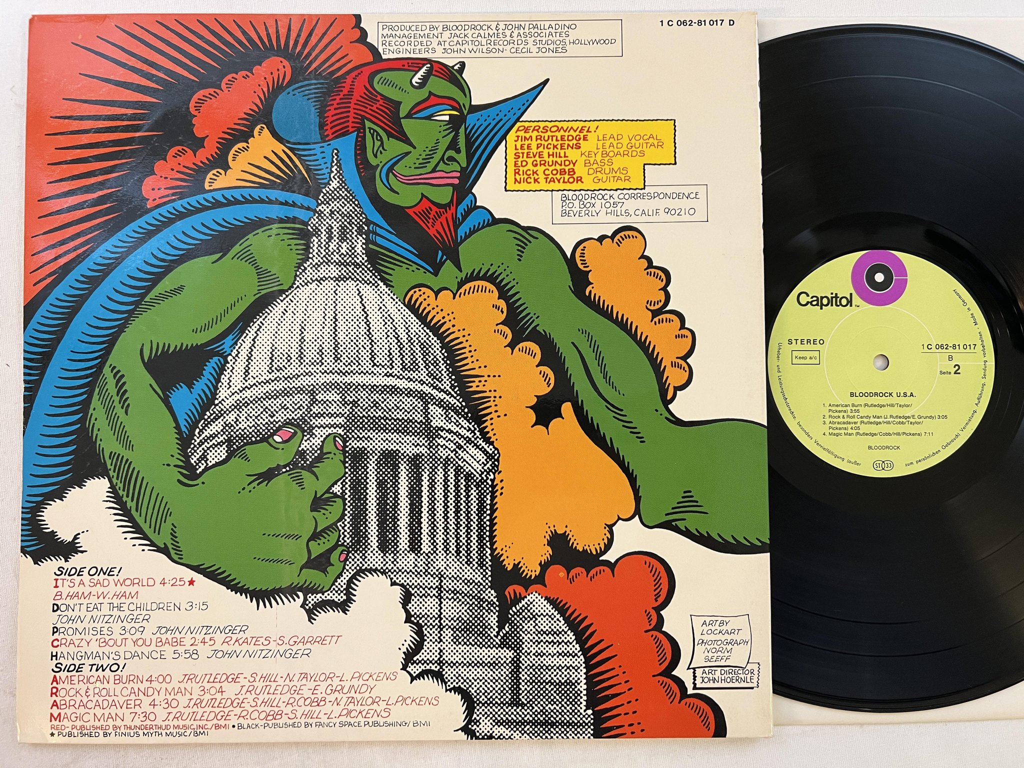 Omslagsbild för skivan BLOODROCK - U.S.A. LP -72 Ger CAPITOL 1 C 062-81 017 ** yeah **