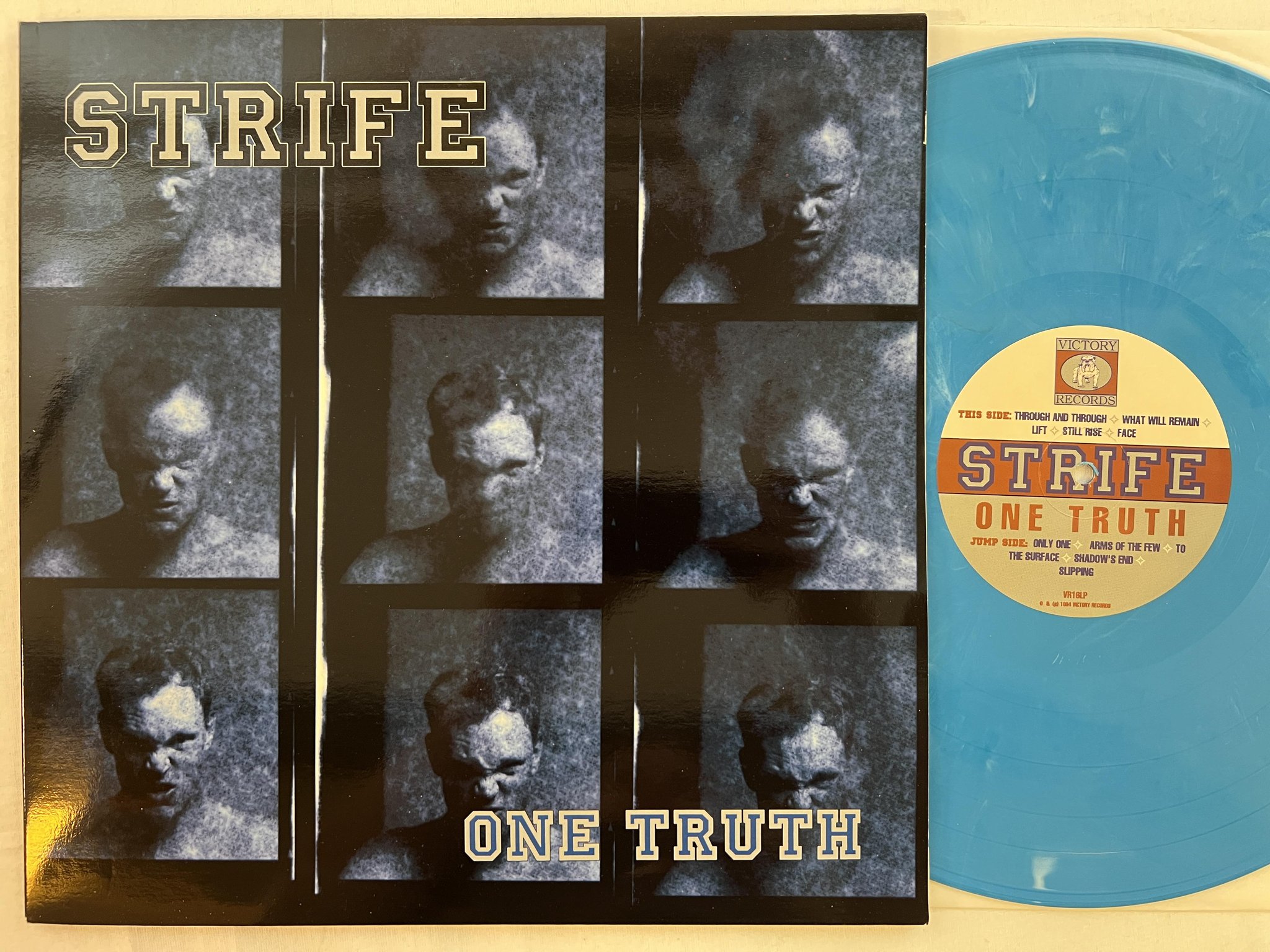 Omslagsbild för skivan STRIFE one truth LP -94 US VICTORY VR16LP ** RARE BLUE VINYL **