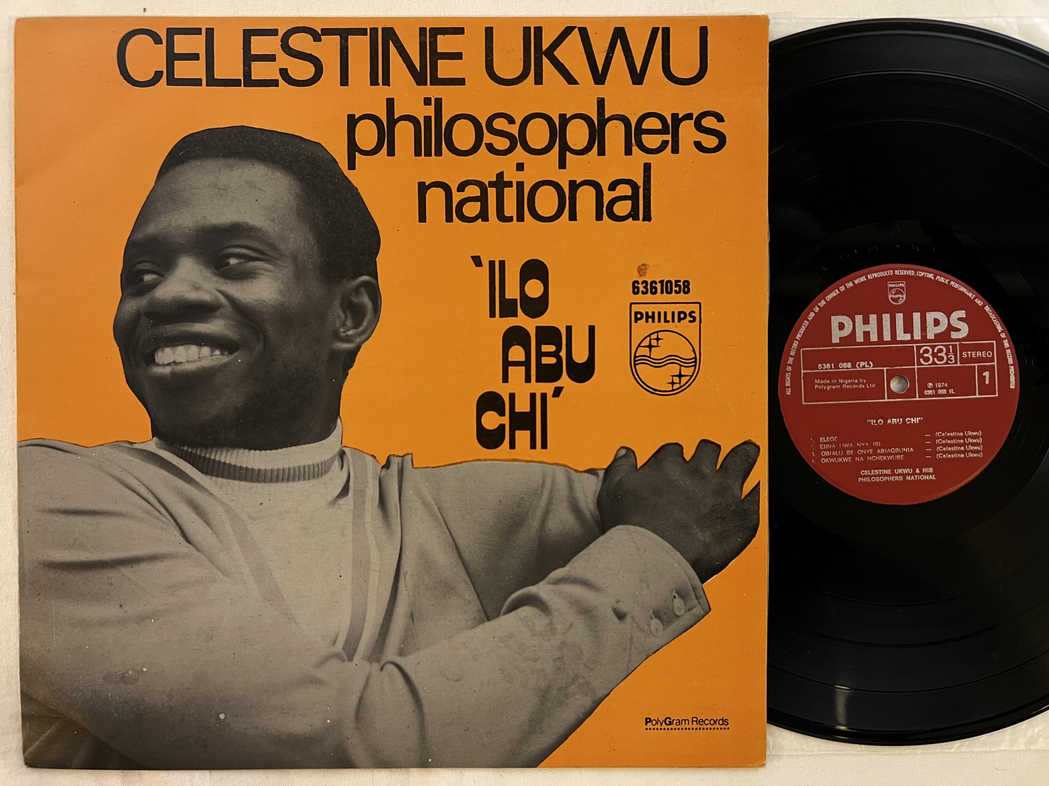 Omslagsbild för skivan CELESTINE UKWU Ilo Abu Chi LP Nigeria PHILIPS 6361 058 ** highlife **