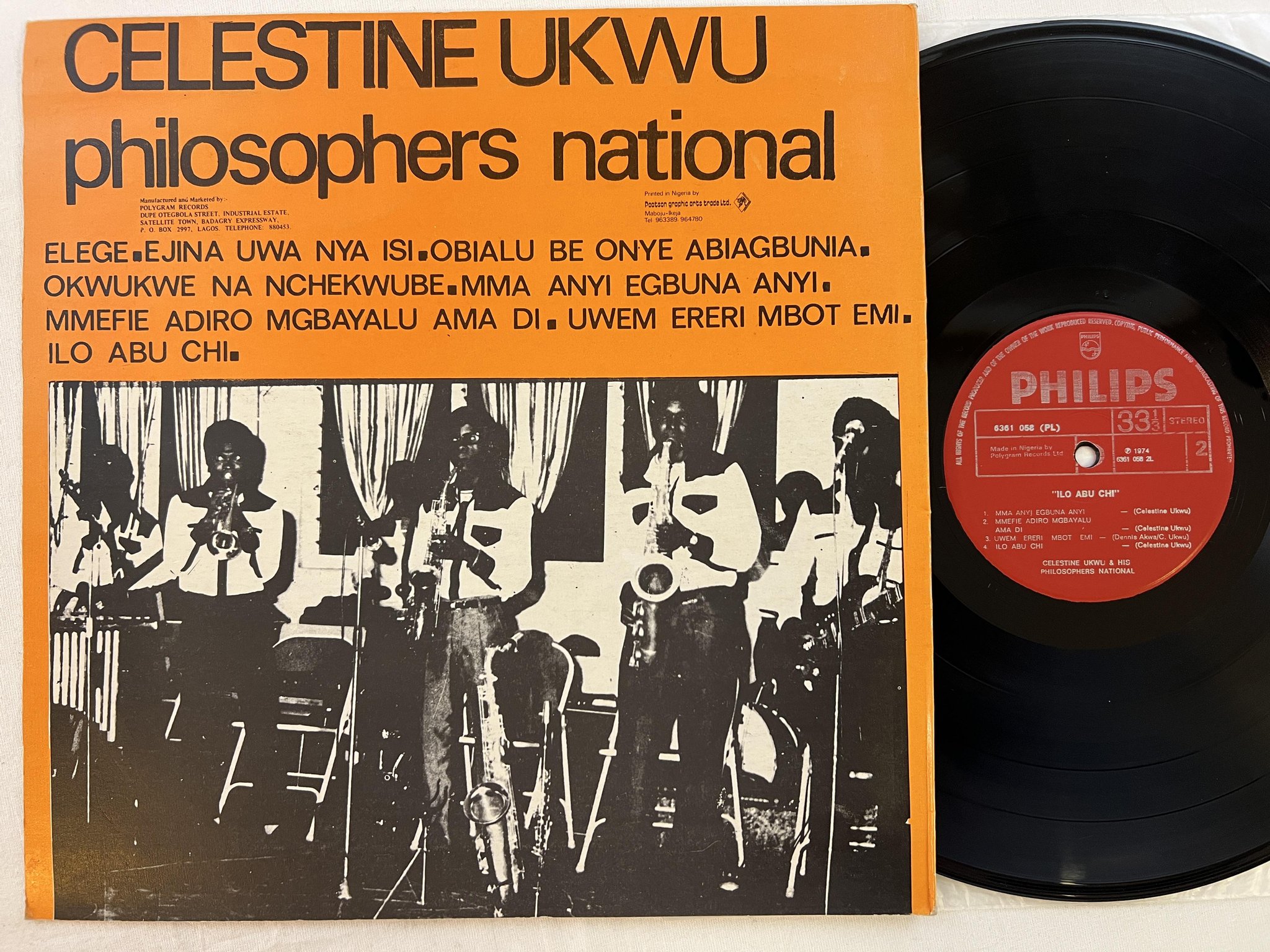 Omslagsbild för skivan CELESTINE UKWU Ilo Abu Chi LP Nigeria PHILIPS 6361 058 ** highlife **