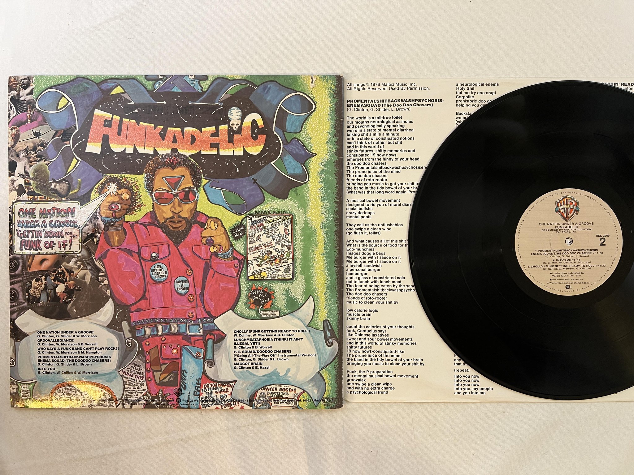 Omslagsbild för skivan FUNKADELIC One Nation Under A Groove LP + 45 US -78 WARNER BROS BSK 3209