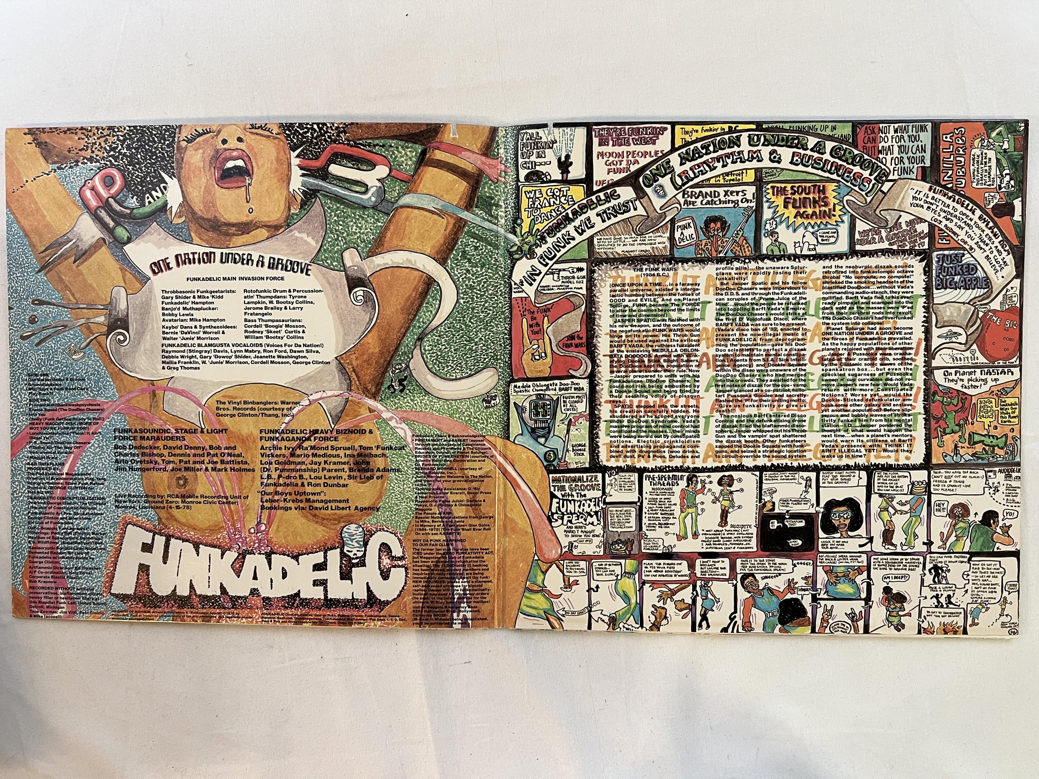 Omslagsbild för skivan FUNKADELIC One Nation Under A Groove LP + 45 US -78 WARNER BROS BSK 3209
