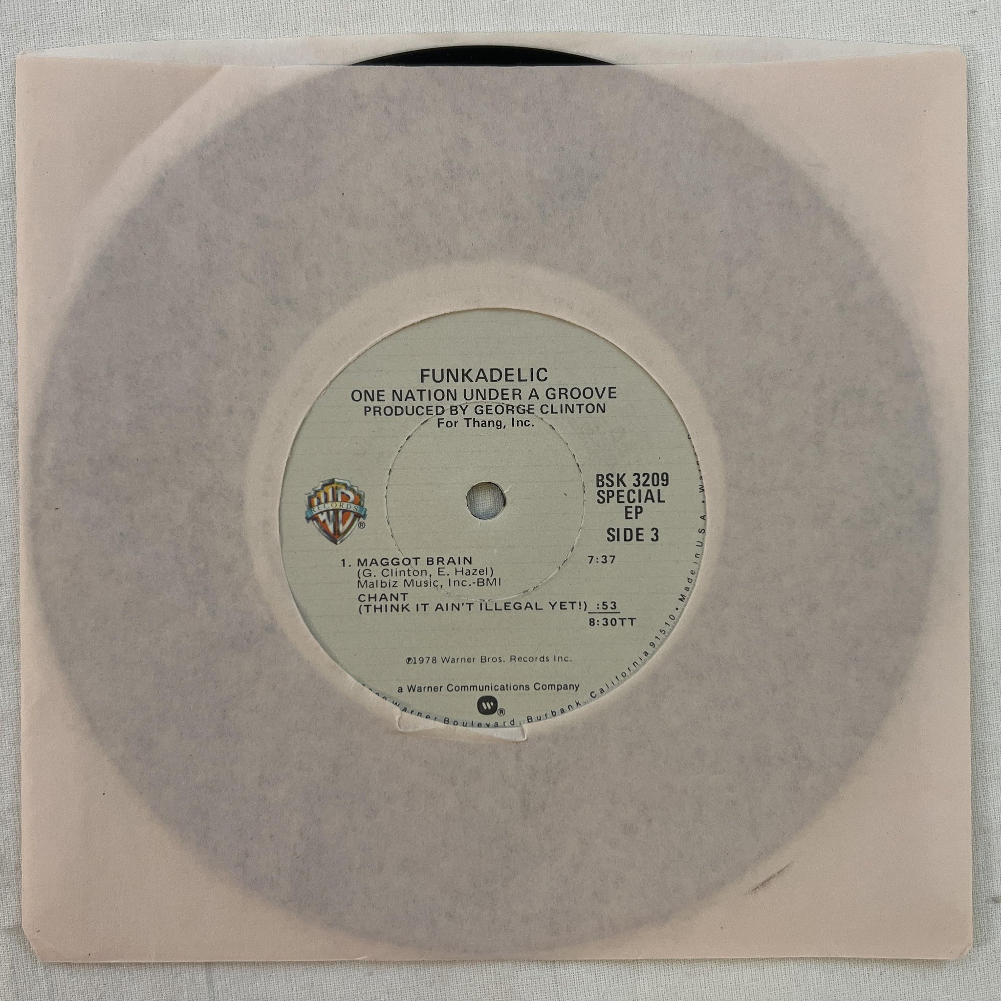 Omslagsbild för skivan FUNKADELIC One Nation Under A Groove LP + 45 US -78 WARNER BROS BSK 3209