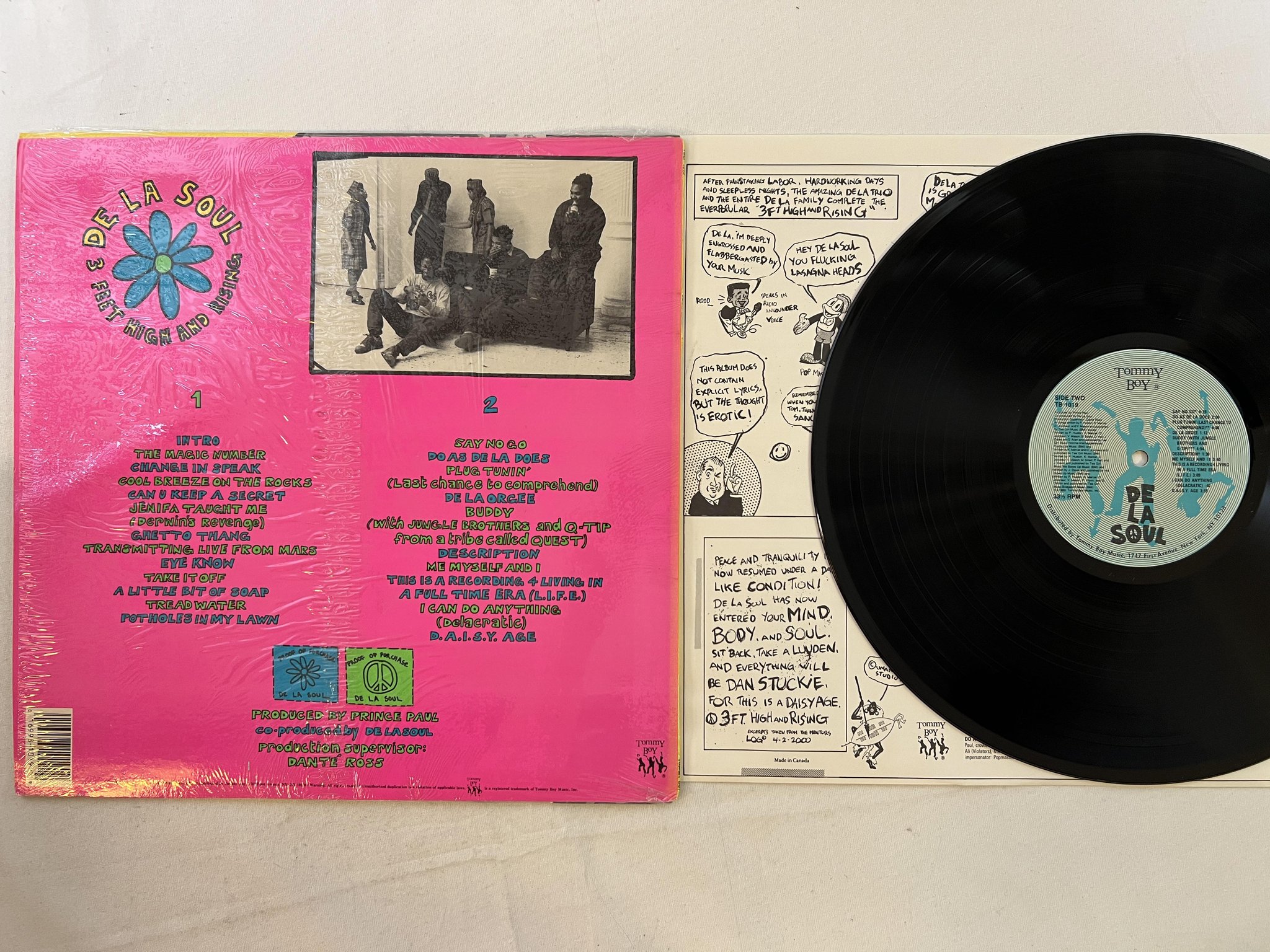 Omslagsbild för skivan DE LA SOUL 3 feet high and rising LP -89 US TOMMY BOY TB 1019 ** RARE OG **