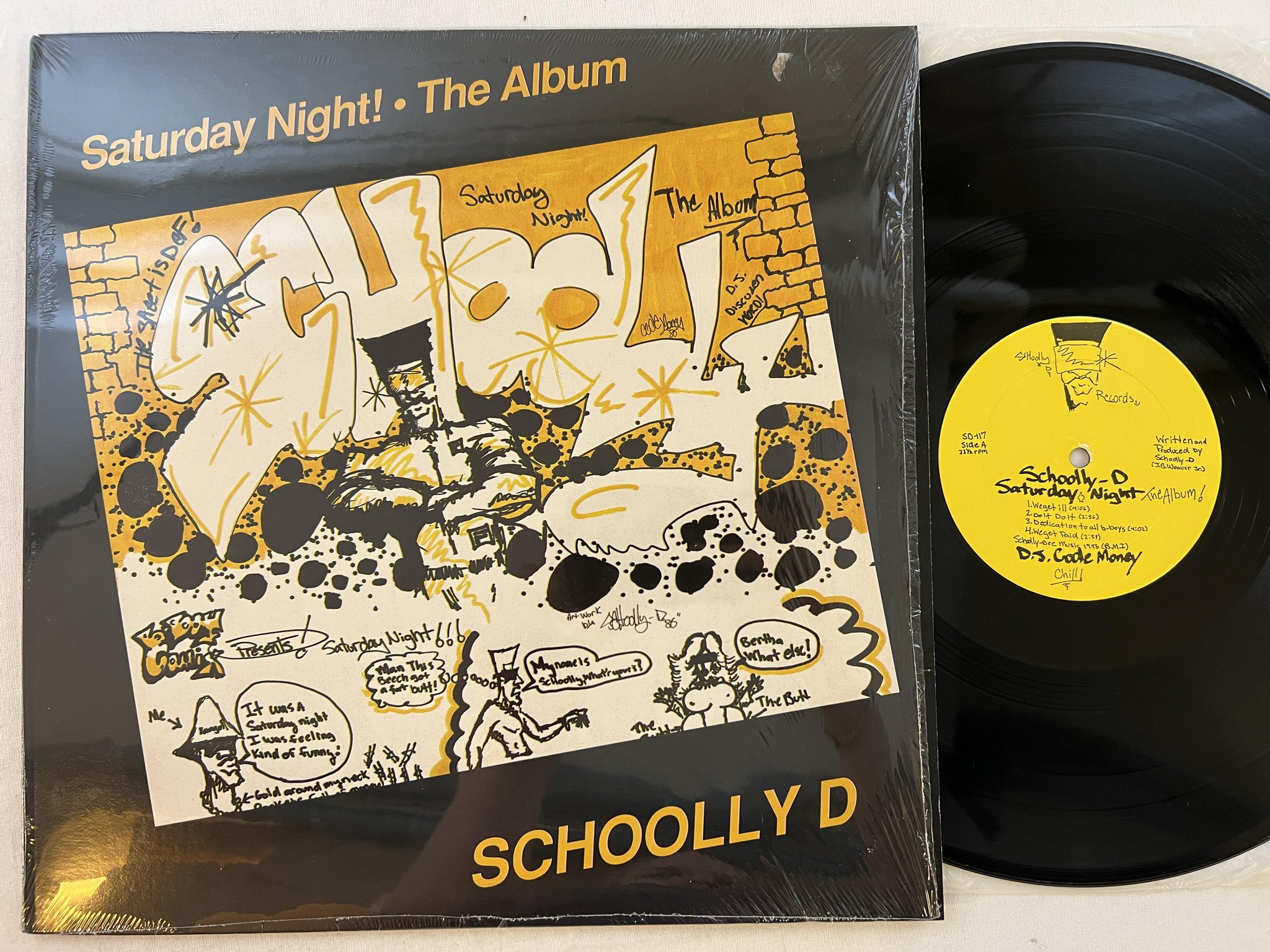 Omslagsbild för skivan SCHOOLLY D Saturday Night LP -86 US private SD 117 ** TITLE TRACK IS A KILLER **