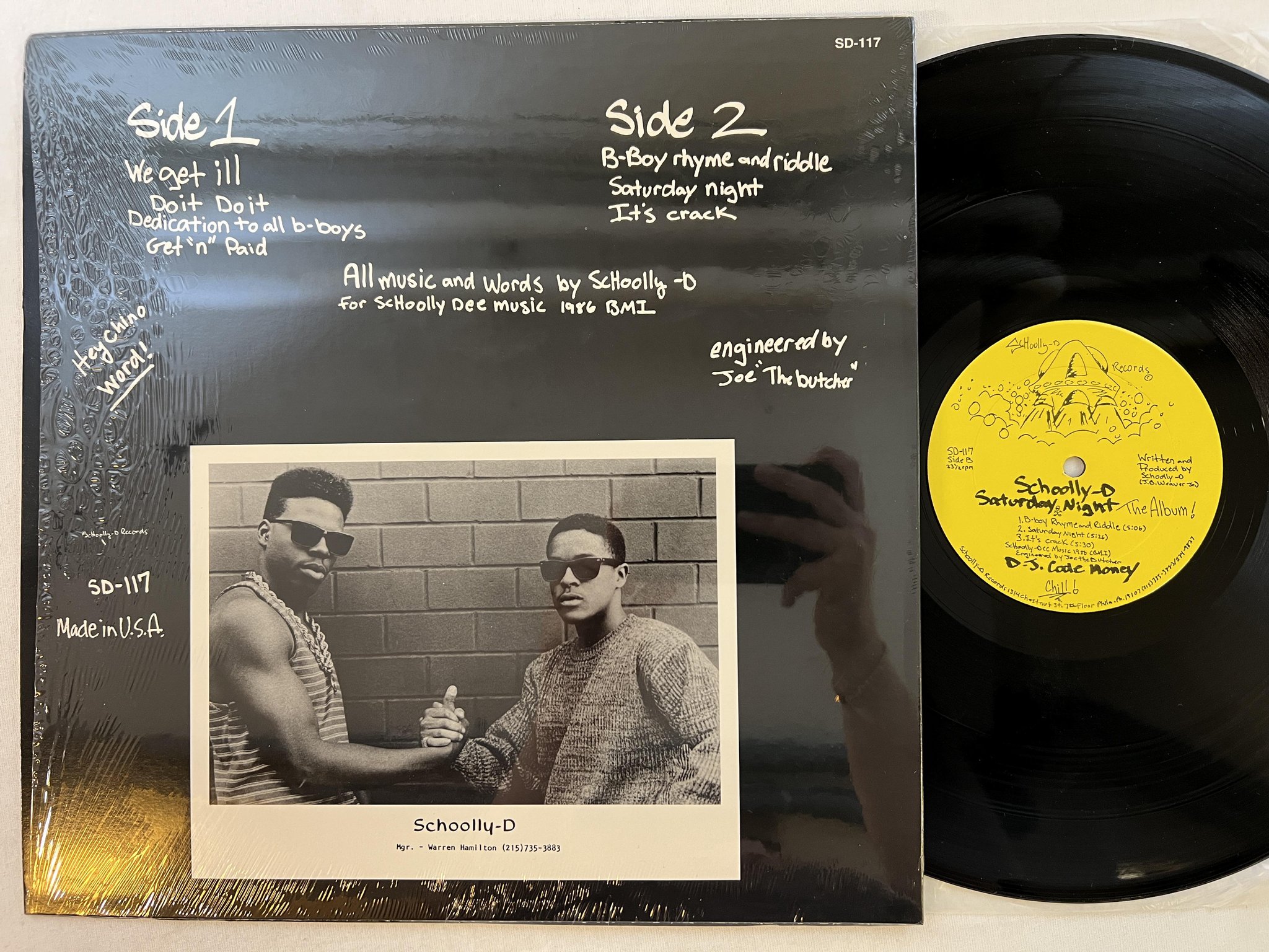 Omslagsbild för skivan SCHOOLLY D Saturday Night LP -86 US private SD 117 ** TITLE TRACK IS A KILLER **