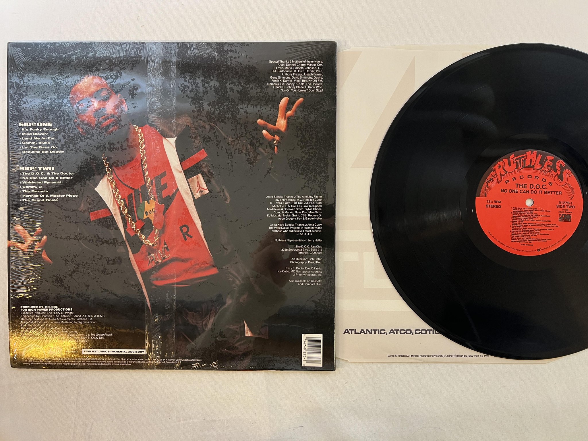 Omslagsbild för skivan THE DOC no one can do it better LP -89 US RUTHLESS 91275-1 "it's funky enough"
