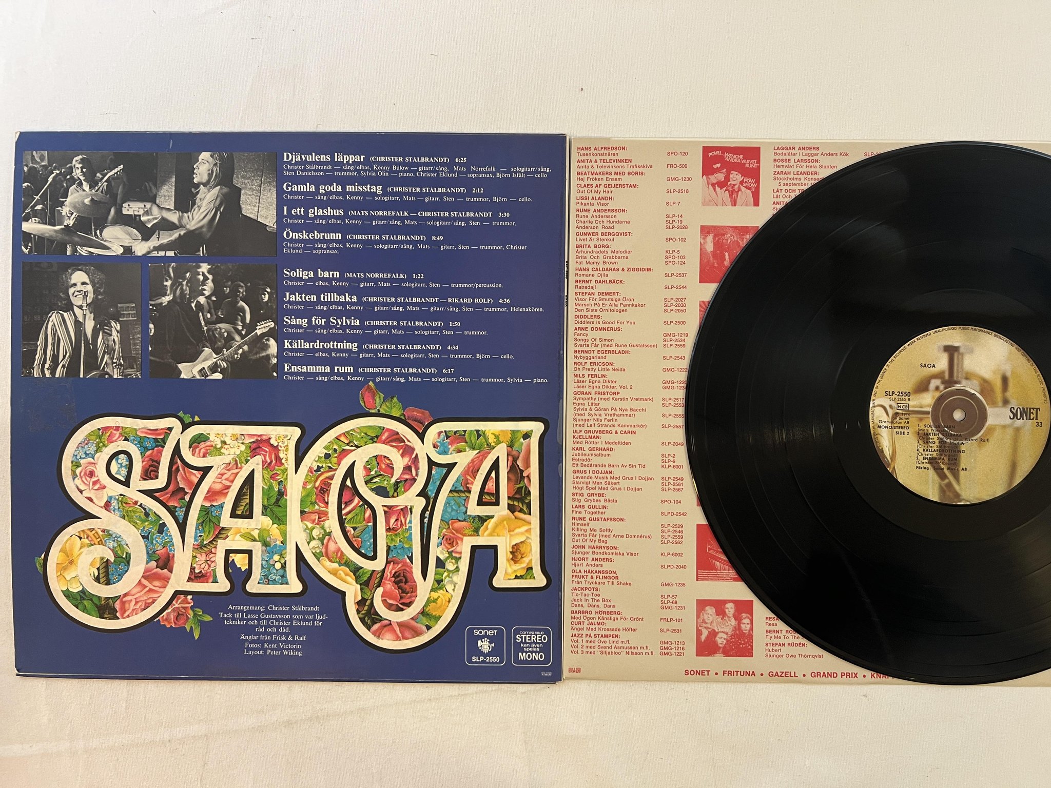 Omslagsbild för skivan SAGA s/t LP -74 Swe SONET SLP-2550 ** PROG **