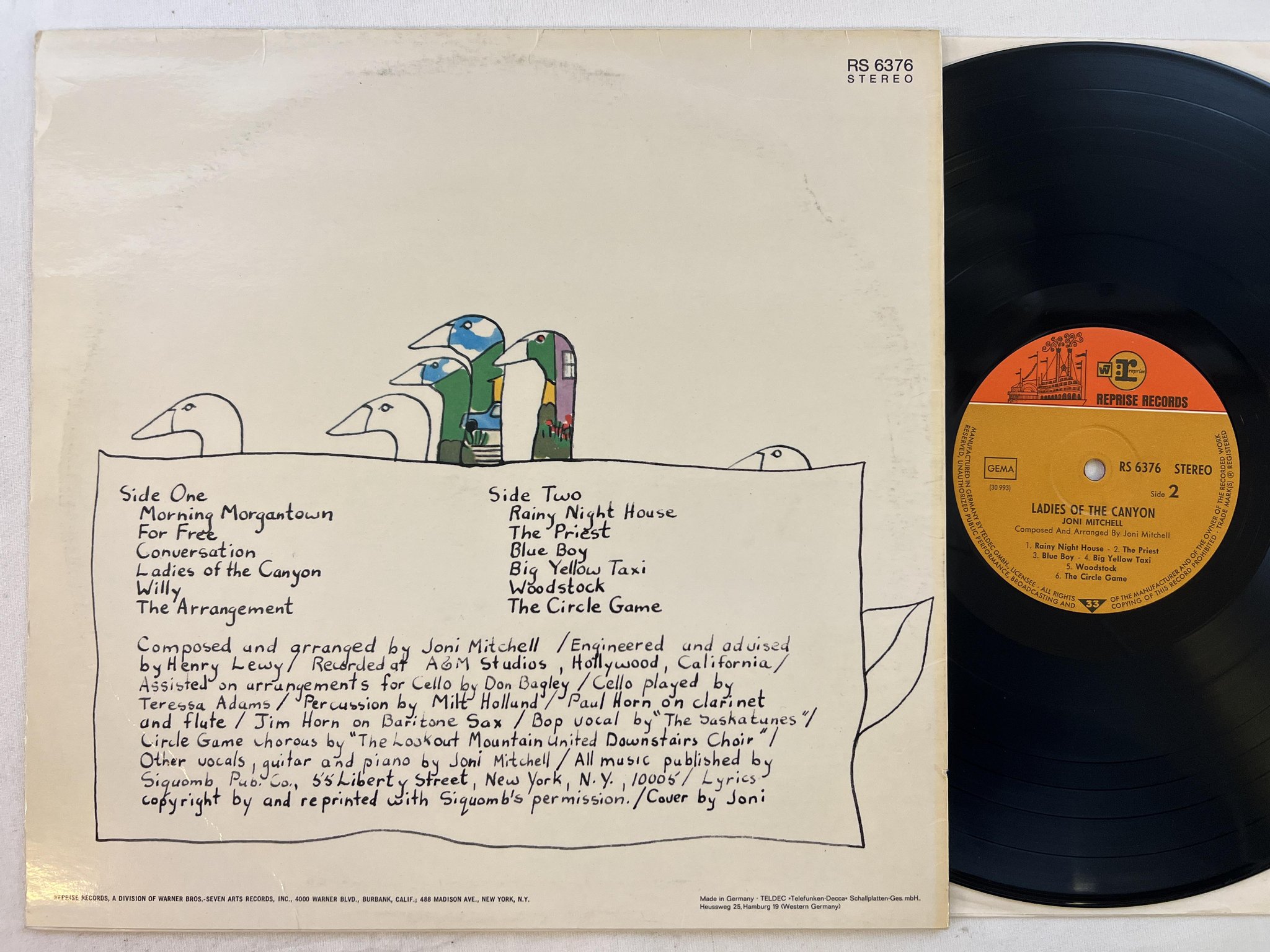 Omslagsbild för skivan JONI MITCHELL ladies of the canyon LP Ger REPRISE RS 6376