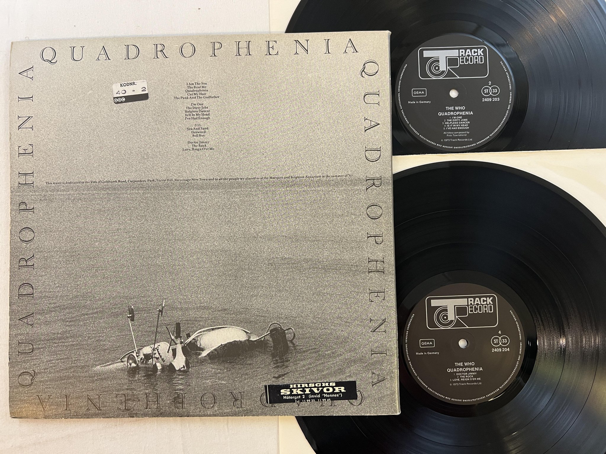 Omslagsbild för skivan THE WHO quadrophenia 2xLP -73 Ger TRACK 2409 204