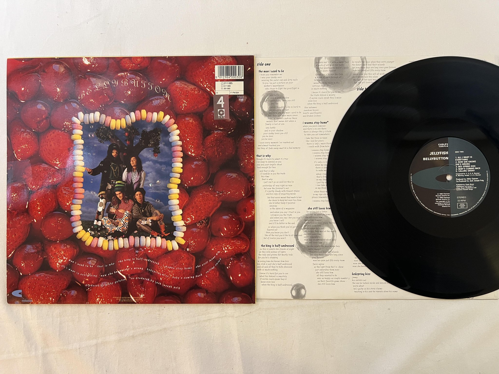 Omslagsbild för skivan JELLYFISH bellybutton LP -90 Ger CHARISMA CUSLP3 ** YEAH **