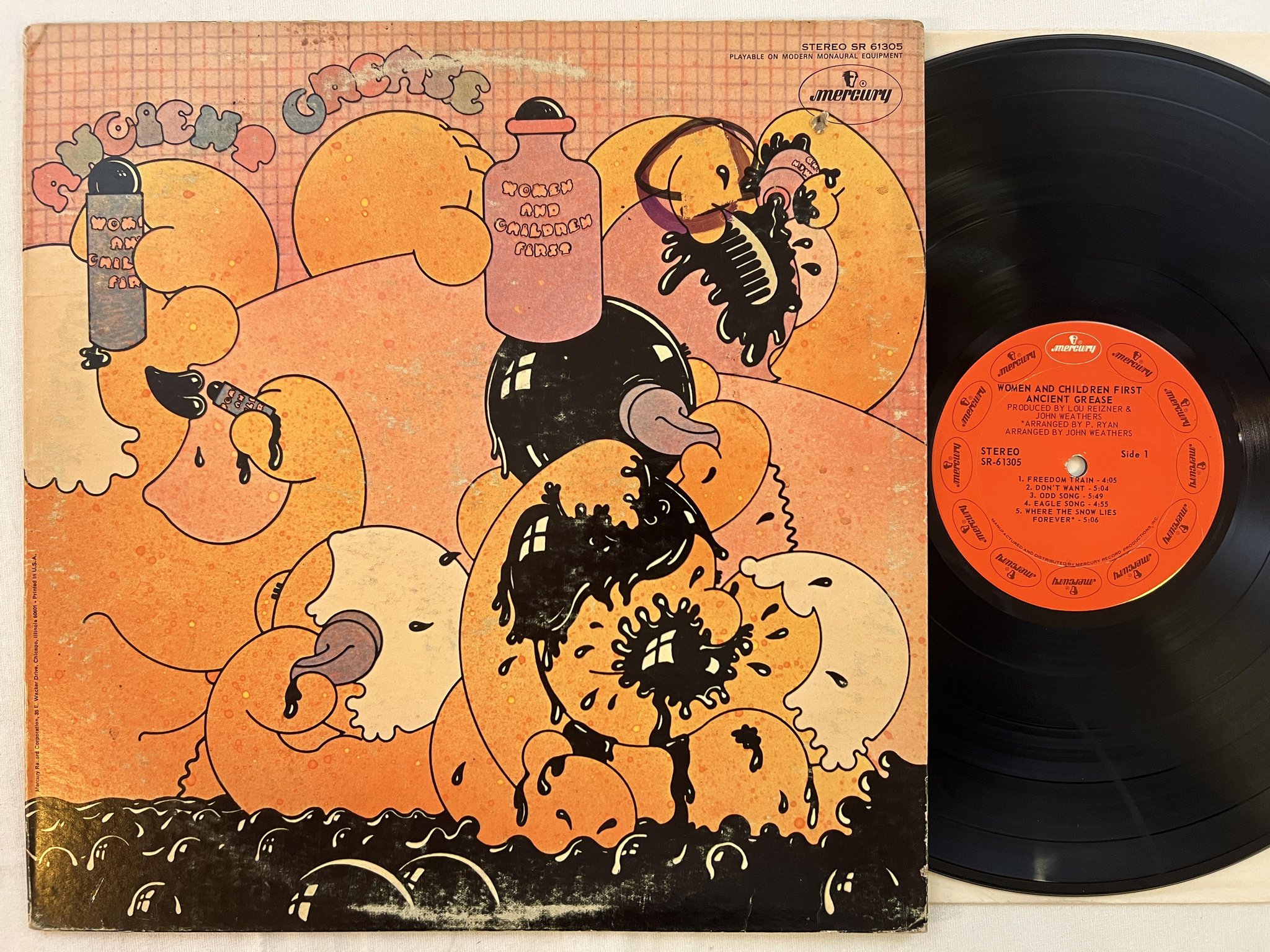 Omslagsbild för skivan ANCIENT GREASE women and children first LP -70 US MERCURY SR-61305 psych