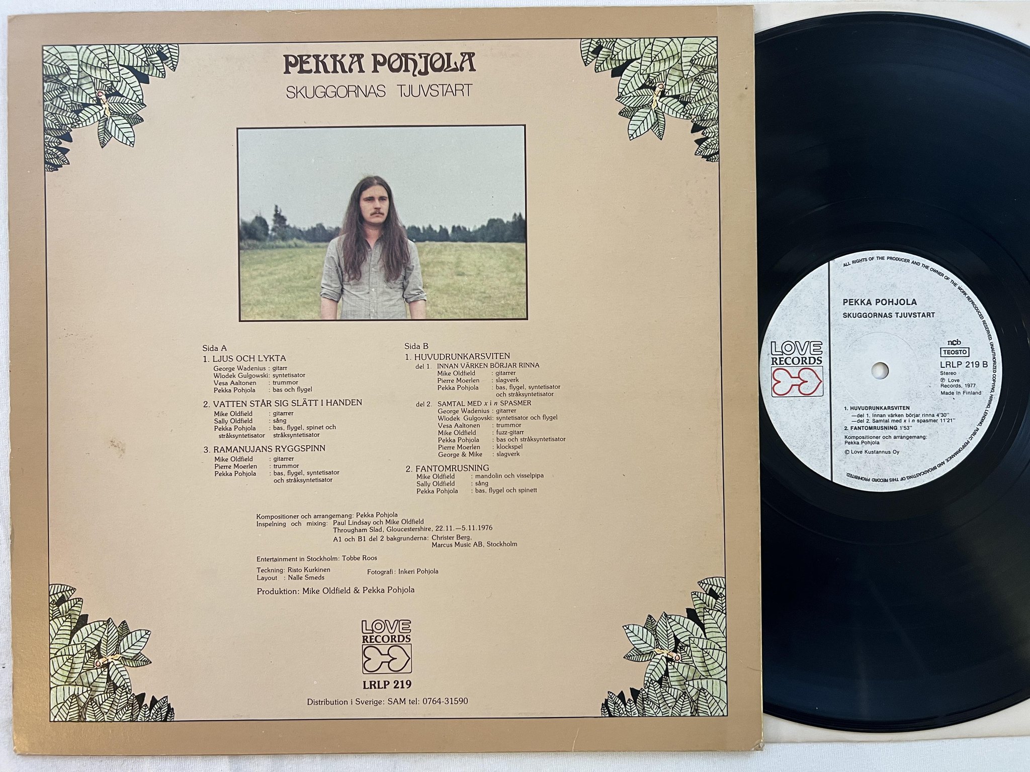 Omslagsbild för skivan PEKKA POHJOLA skuggornas tjuvstart LP -77 LOVE LRLP 219