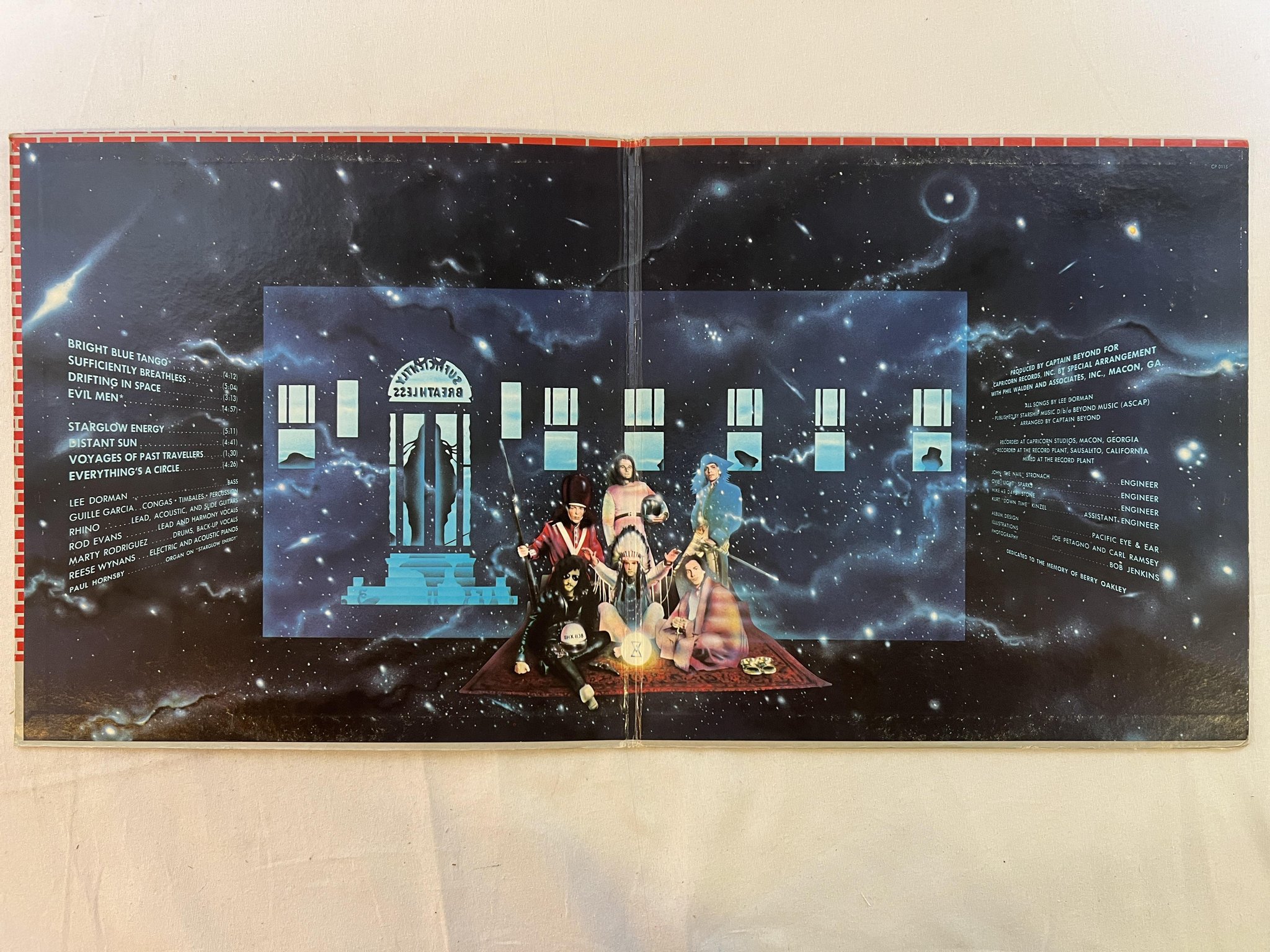 Omslagsbild för skivan CAPTAIN BEYOND sufficiently breathless LP -73 US CAPRICORN CP 0115