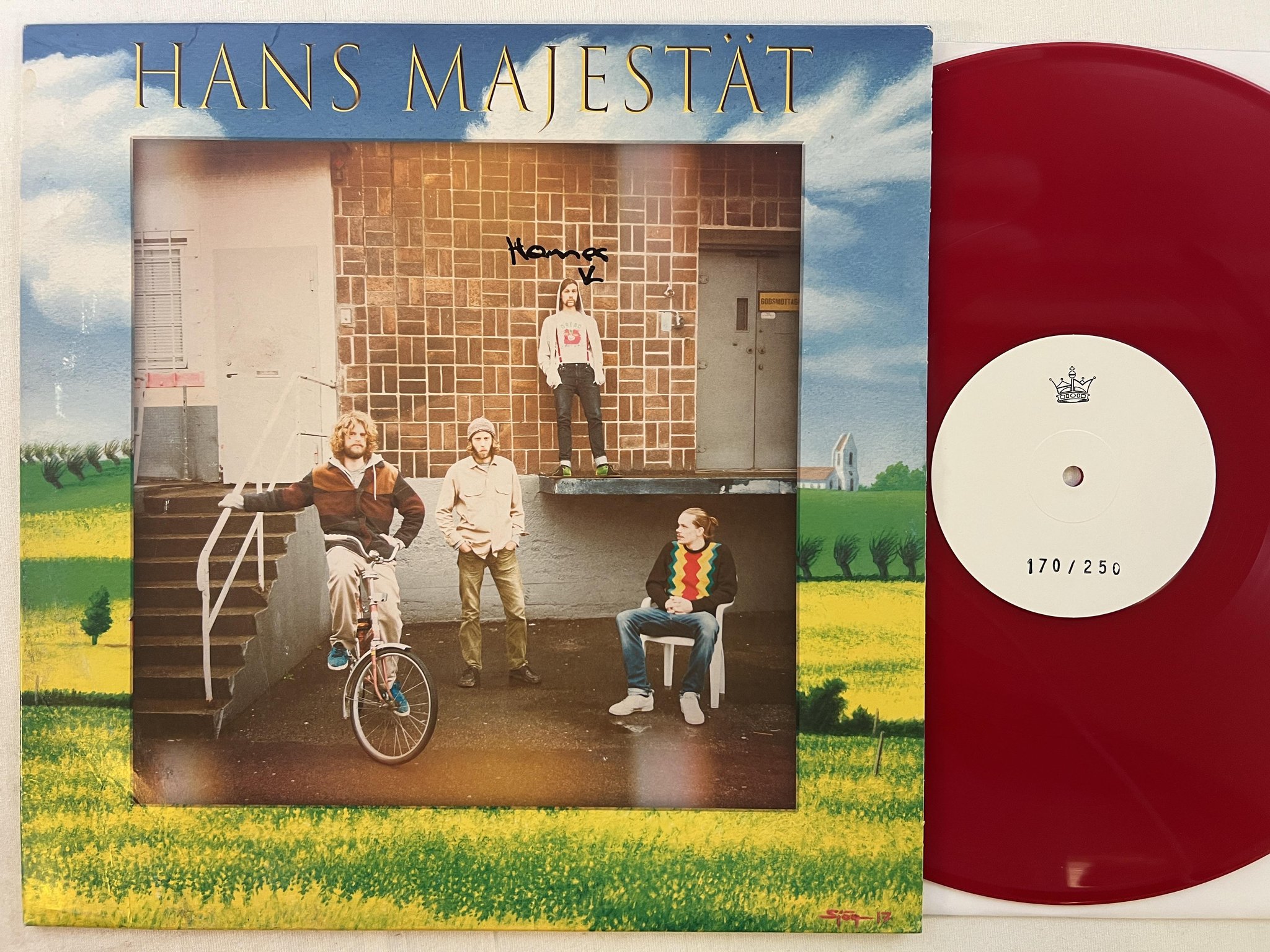 Omslagsbild för skivan HANS MAJESTÄT s/t LP 2017 Swe HM01 reggae ** numbered red vinyl **