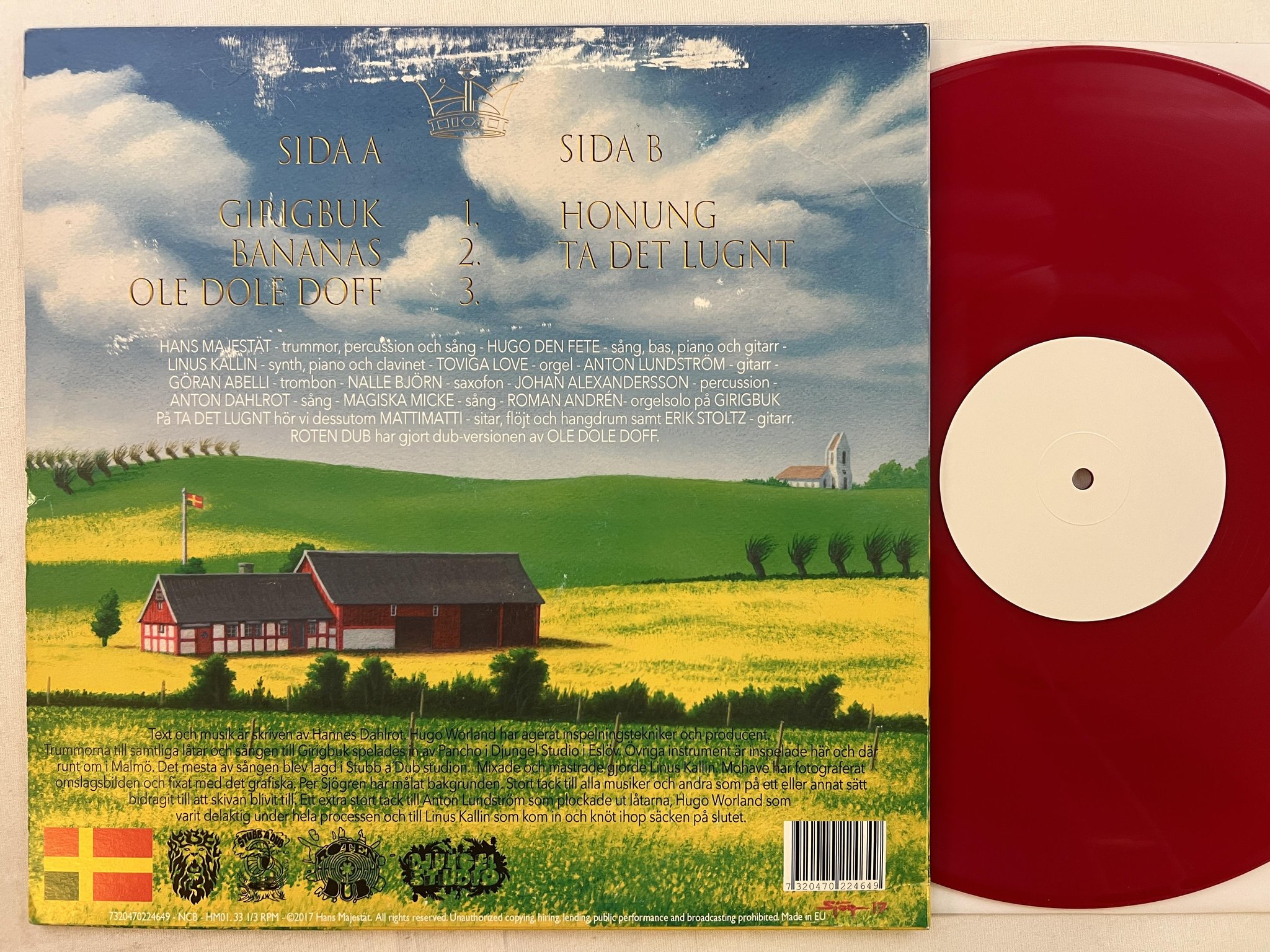 Omslagsbild för skivan HANS MAJESTÄT s/t LP 2017 Swe HM01 reggae ** numbered red vinyl **