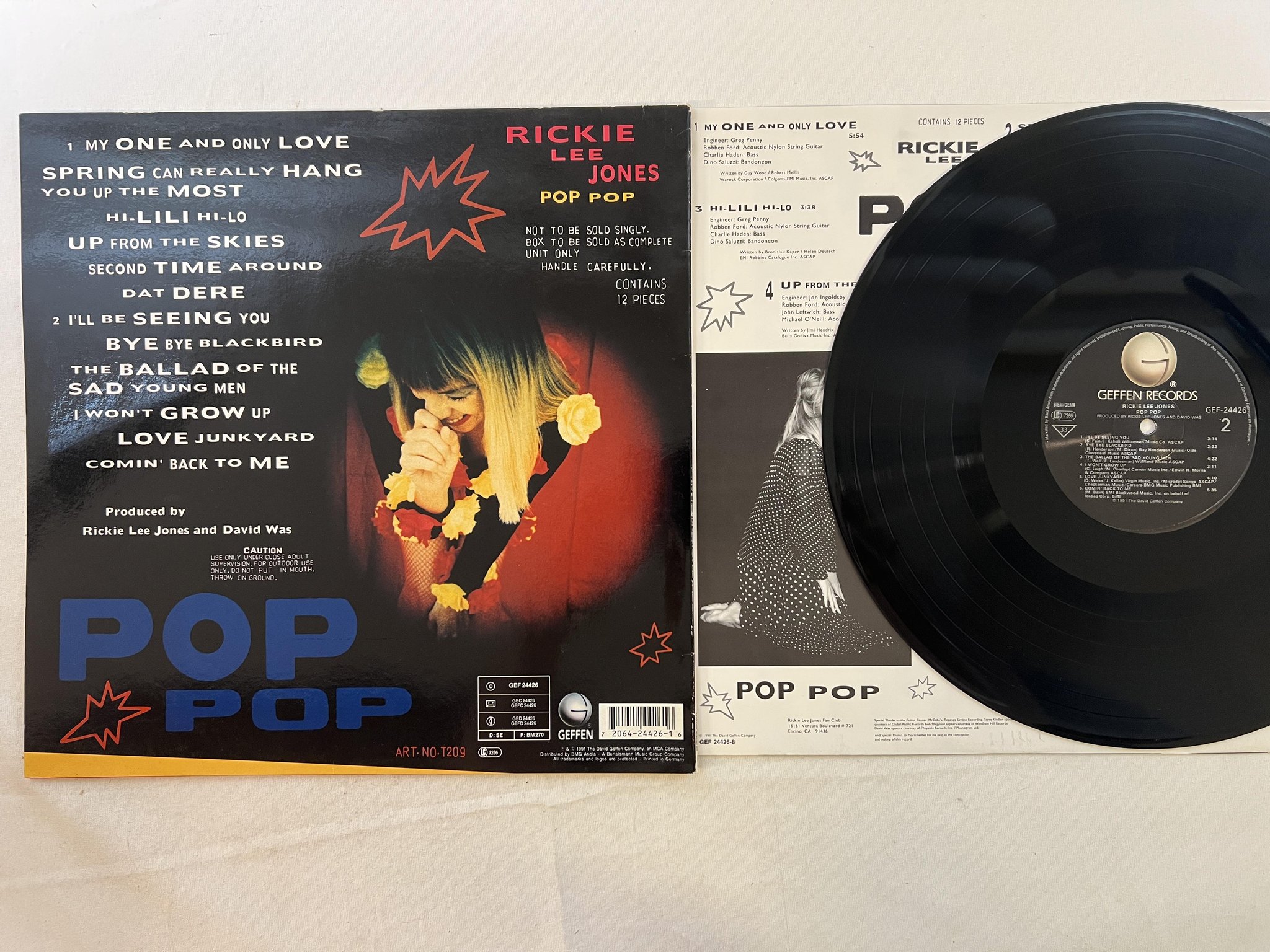 Omslagsbild för skivan RICKIE LEE JONES pop pop LP -91 Ger GEFFEN GEF 24426