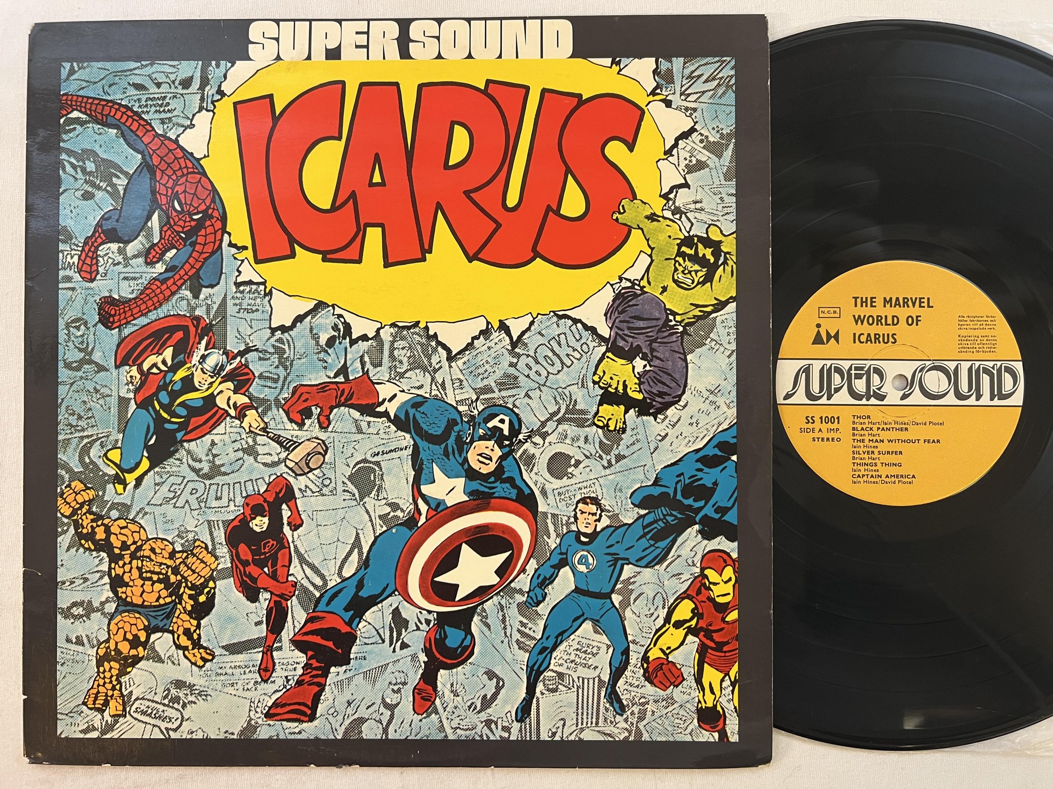 Omslagsbild för skivan ICARUS the marvel world of LP -72 SUPER SOUND SS 1001 psych