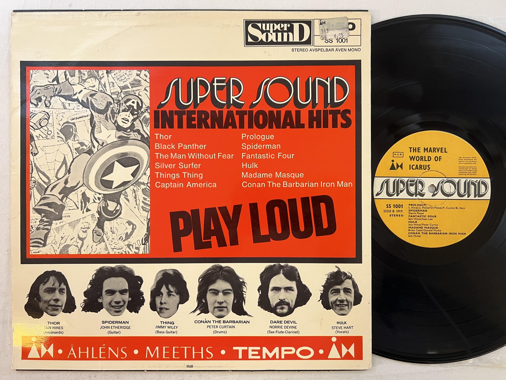 Omslagsbild för skivan ICARUS the marvel world of LP -72 SUPER SOUND SS 1001 psych