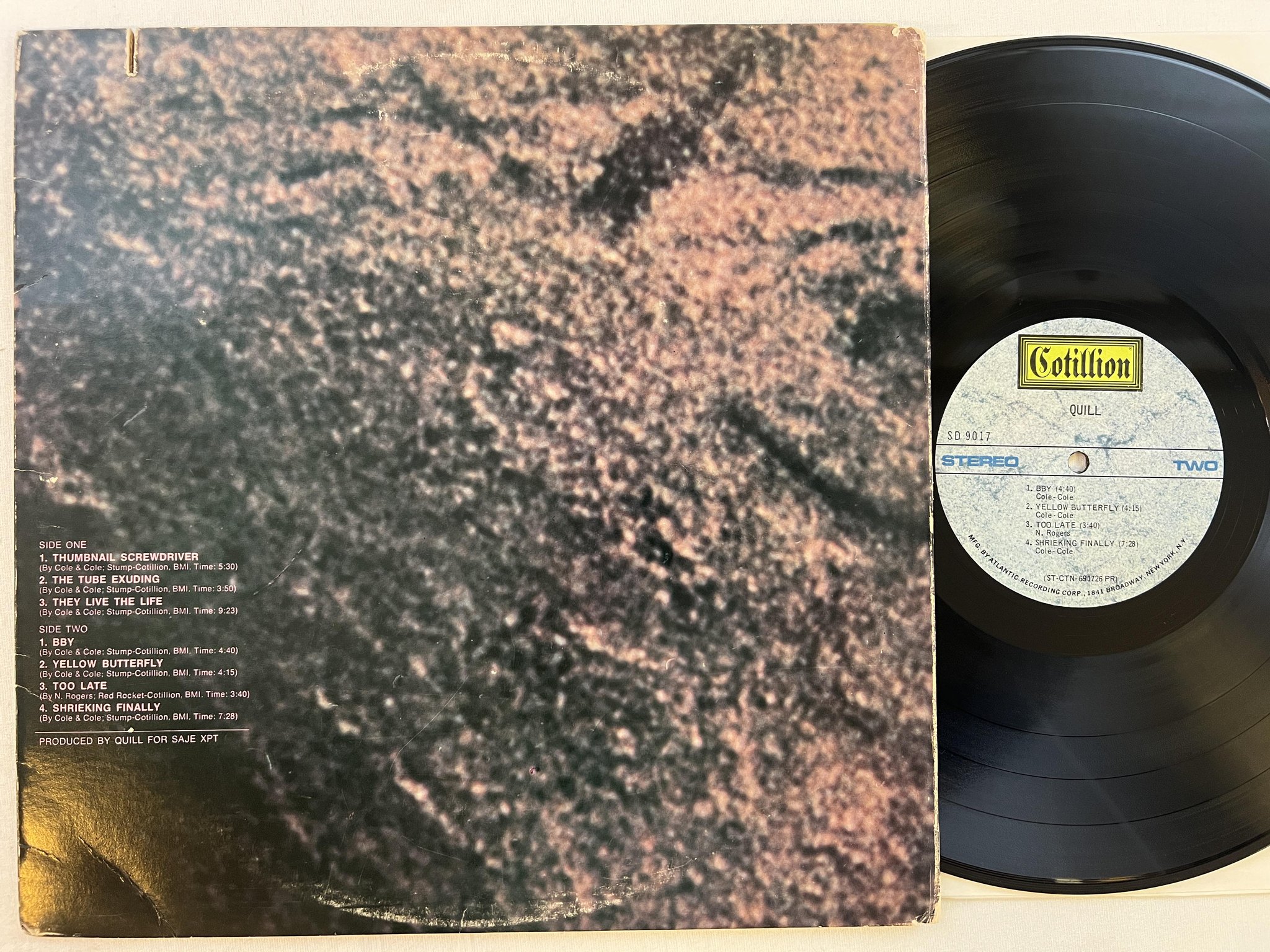 Omslagsbild för skivan QUILL s/t LP -70 US COTILLION SD 9017 psych