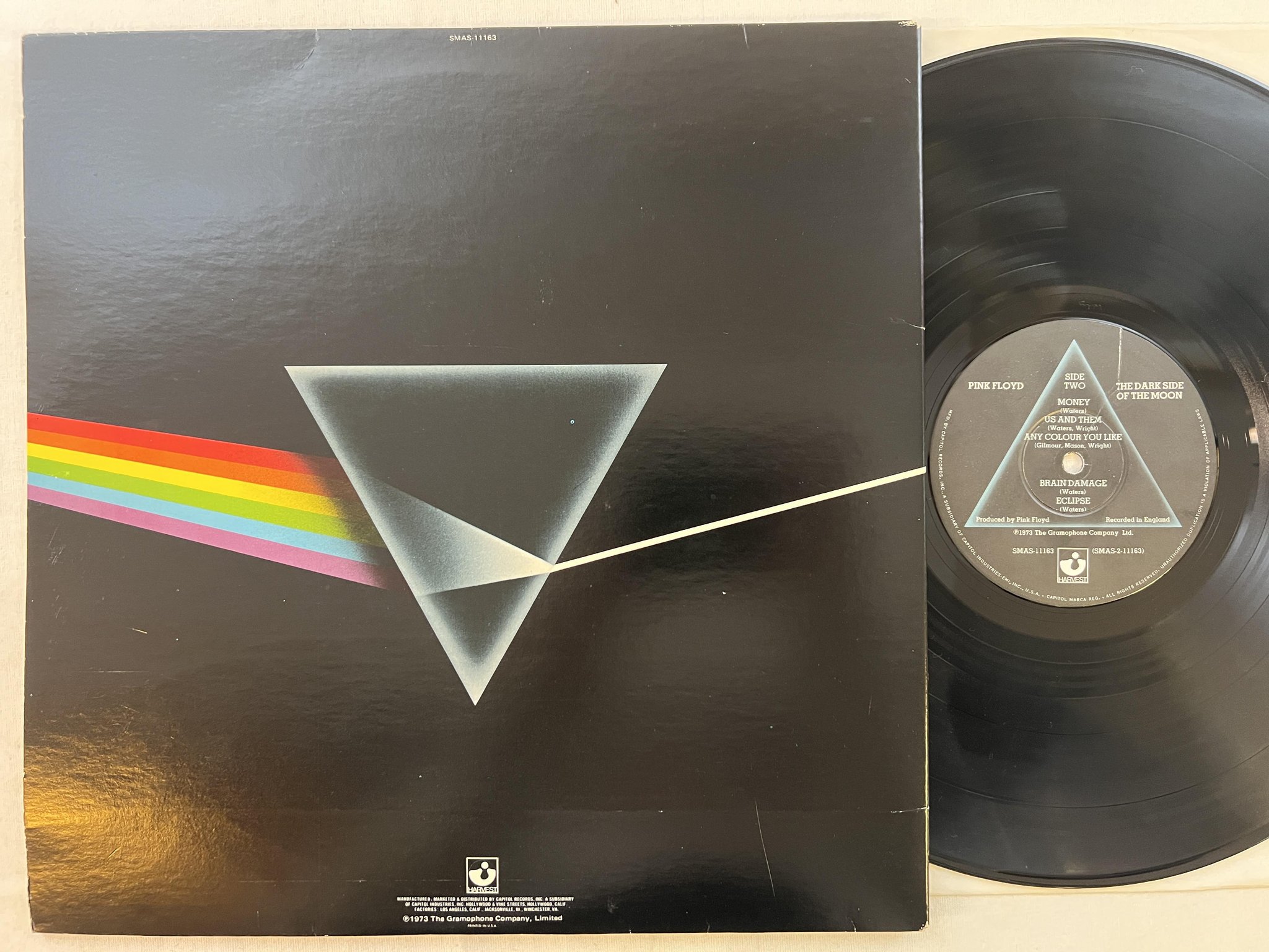 Omslagsbild för skivan PINK FLOYD the dark side of the moon LP US HARVEST SMAS-11163