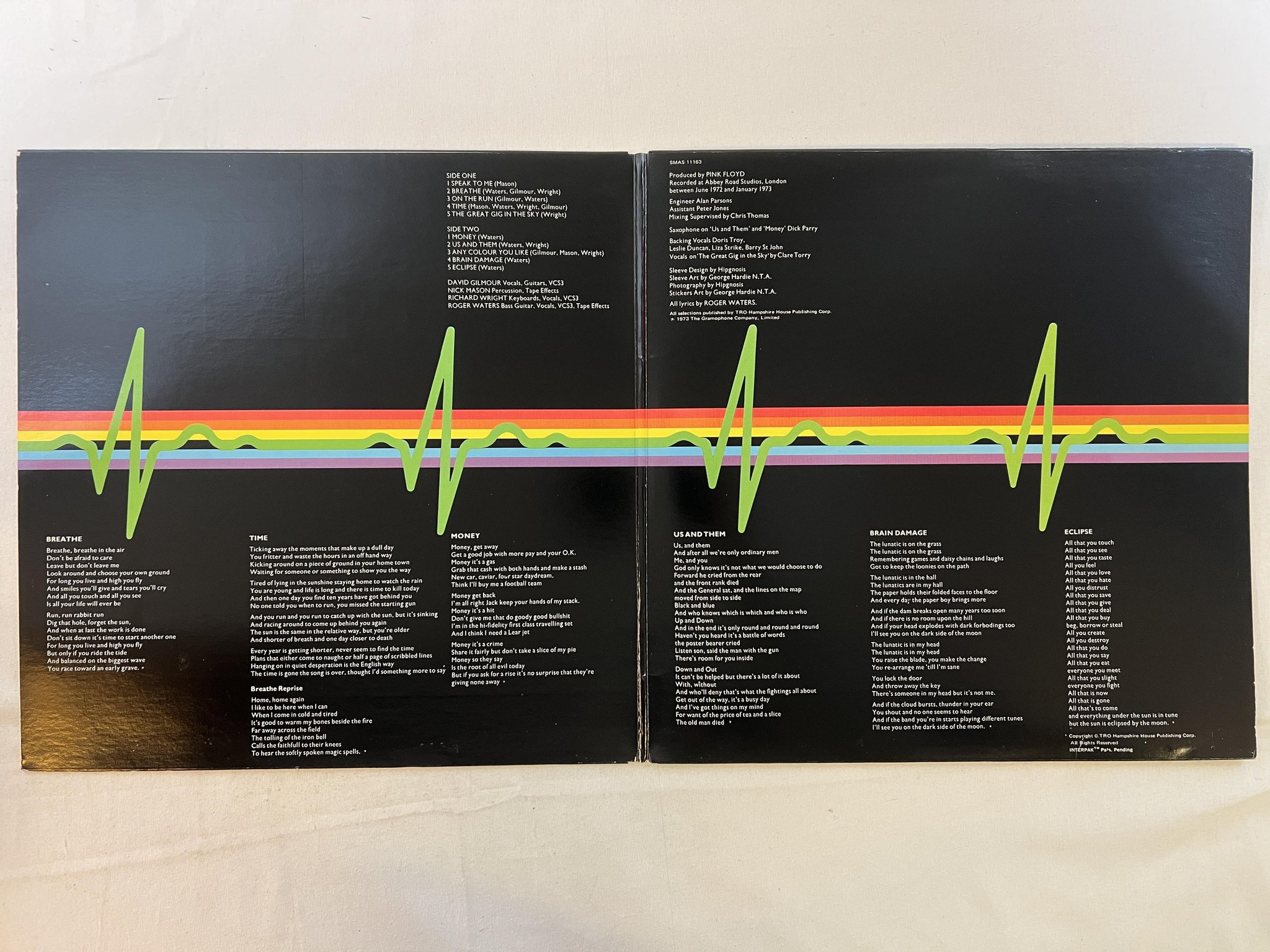 Omslagsbild för skivan PINK FLOYD the dark side of the moon LP US HARVEST SMAS-11163
